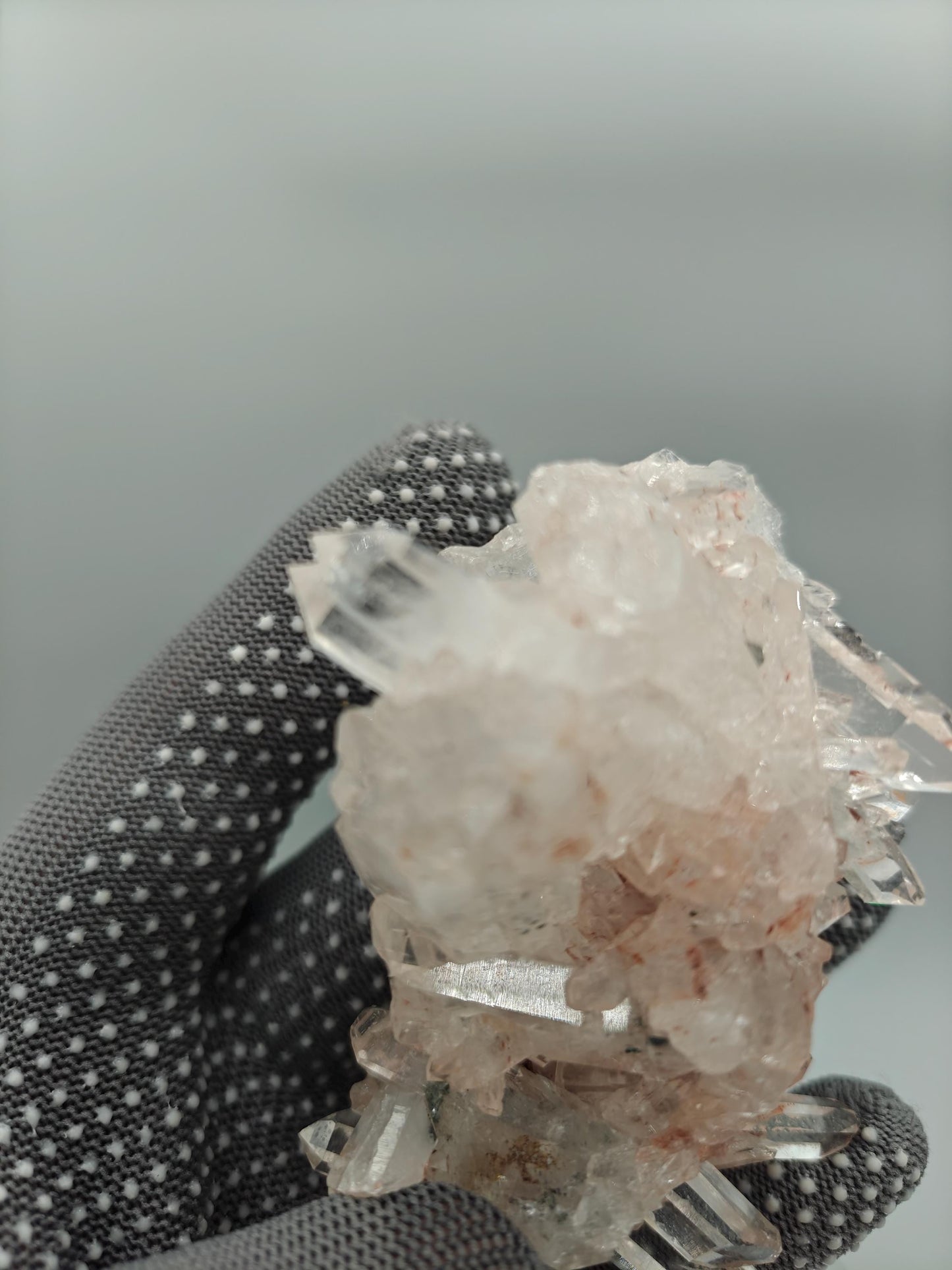 AAA+ Pink Lemurian Quartz Floater Cluster | Water Clear Perfect Points | Colombia Crystal Hoarder