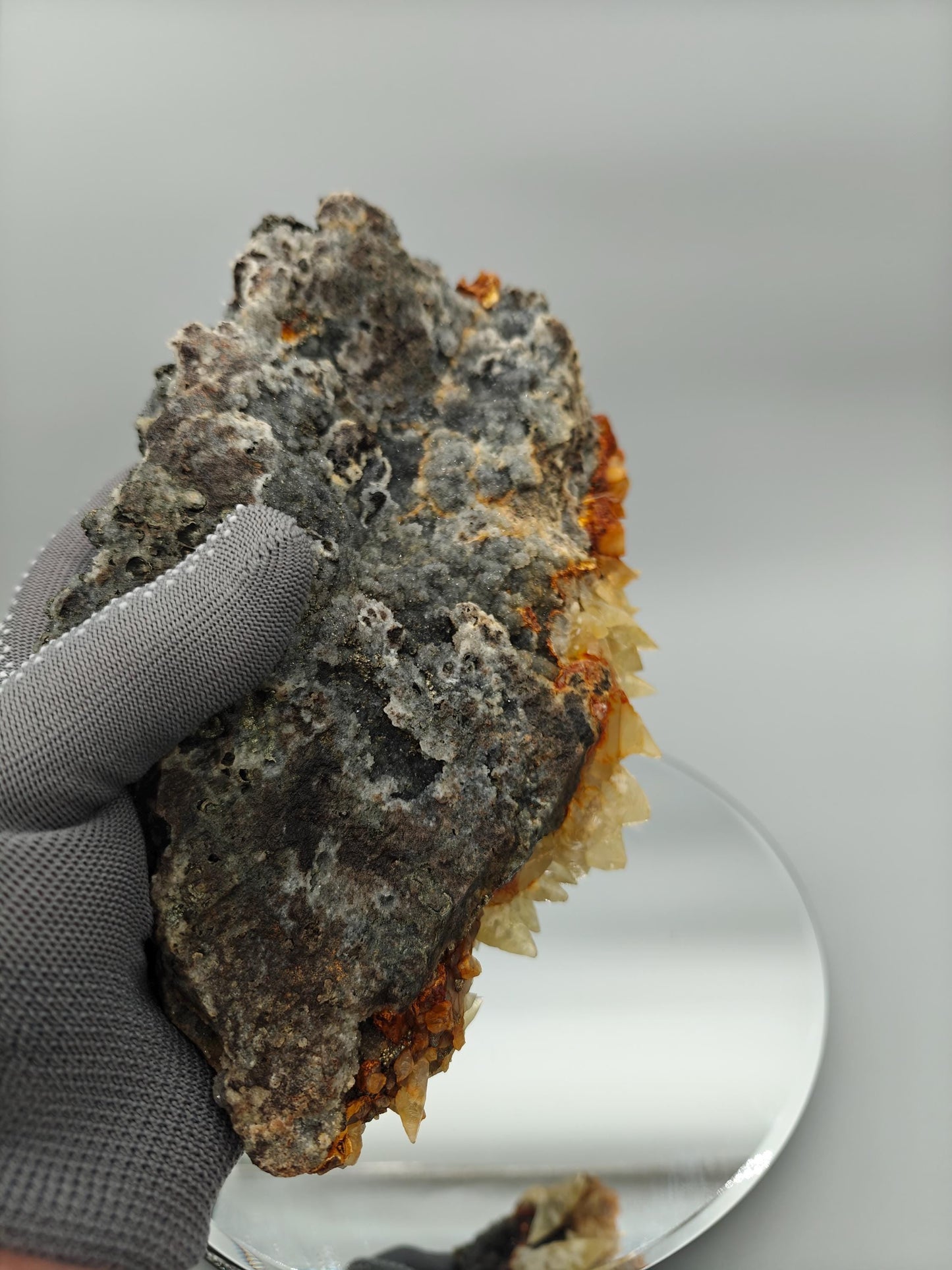 Huge Dogtooth Calcite with Chalcopyrite on Sparkling Quartz | Casteel Mine Missouri Crystal Hoarder