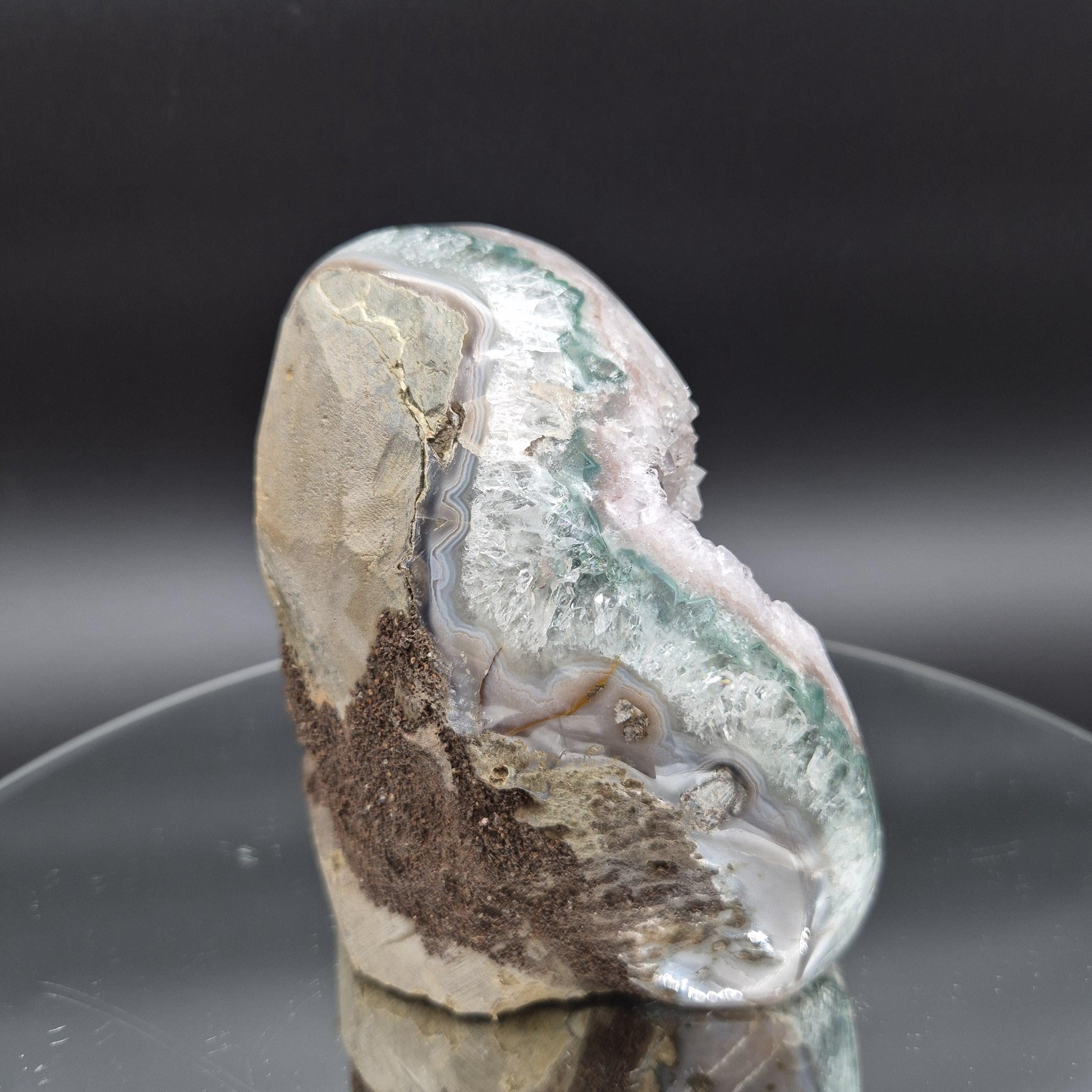 AAA+ Amethyst with Huge Green Jasper Stalactite – Uruguay – 3.05 lb Display Specimen Crystal Hoarder
