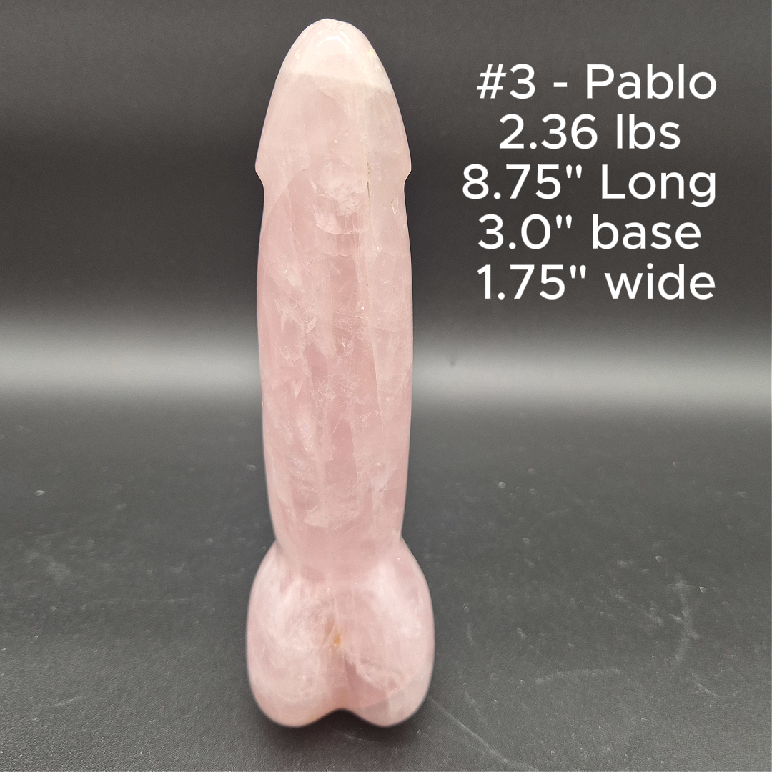 Hand Carved Rose Quartz Penis Sculpture Collection “Meet the P’s” | Pink Crystal Statement Decor | Unique Gift Idea Crystal Hoarder