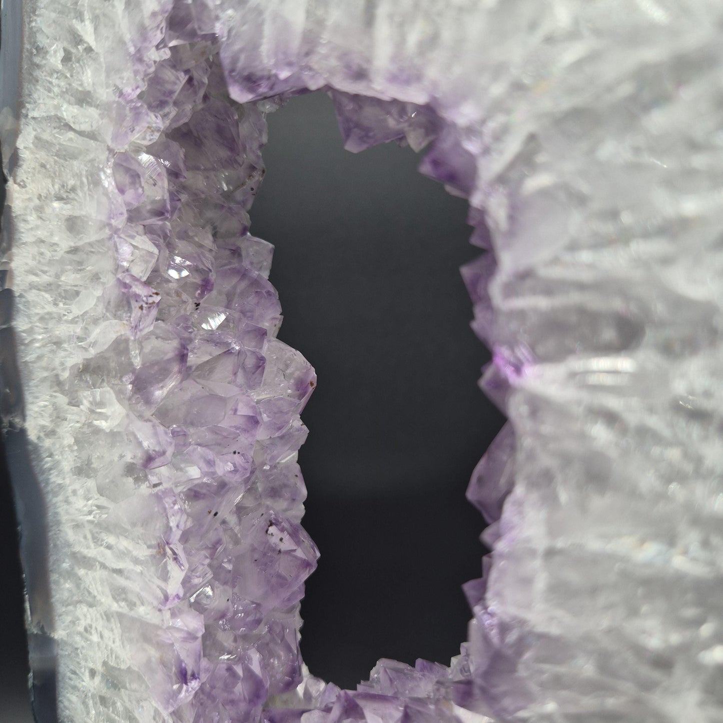Amethyst Portal with Blue and Pink Agate Brazil 12x6.5x1.5 5.75 lbs Crystal Hoarder