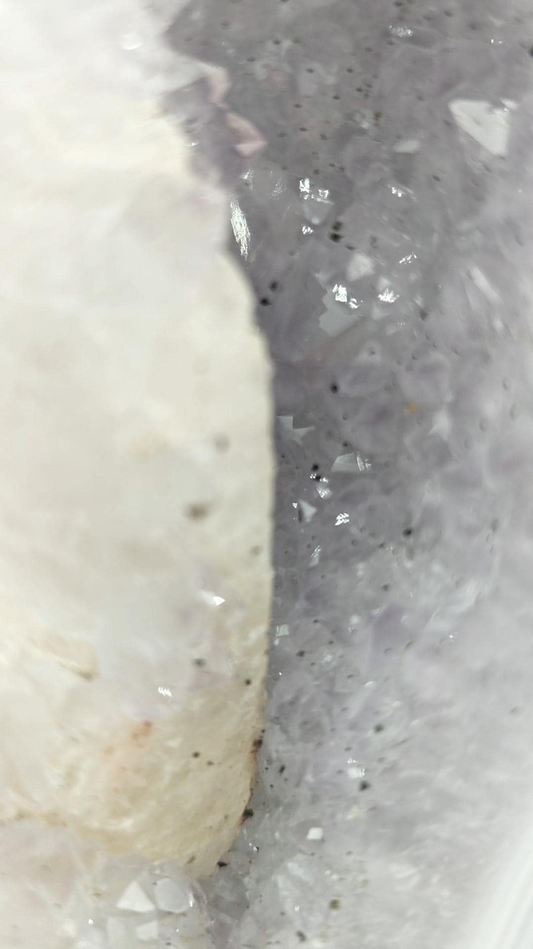 AAA+ Amethyst Cathedral with Blue Banded Agate & UV Reactive Calcite - Brazilian Amethyst Geode Crystal Hoarder
