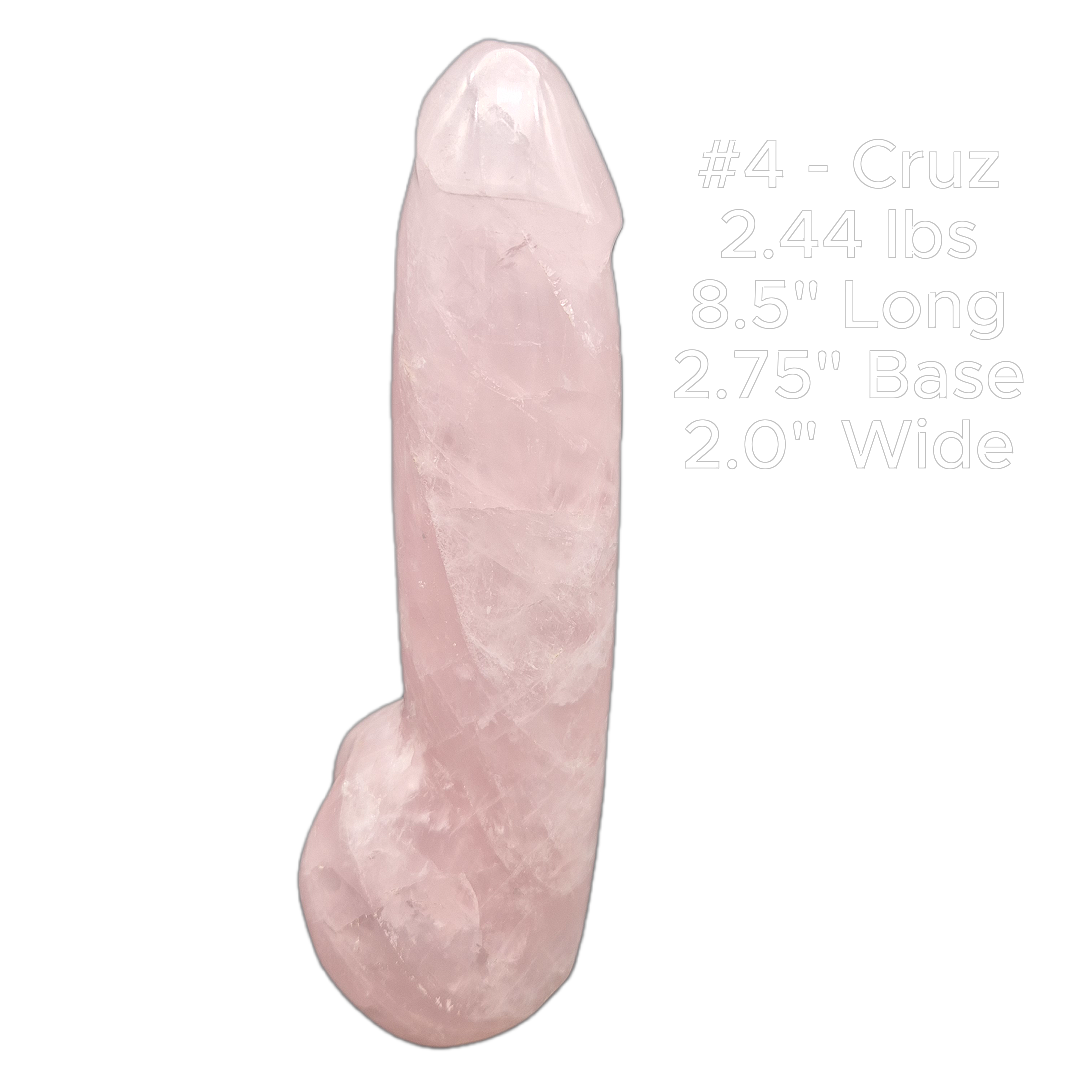 Rose Quartz Penis Sculpture Set | Hand Carved Crystal Collection | Funny Gift | Pink Crystal Decor Crystal Hoarder