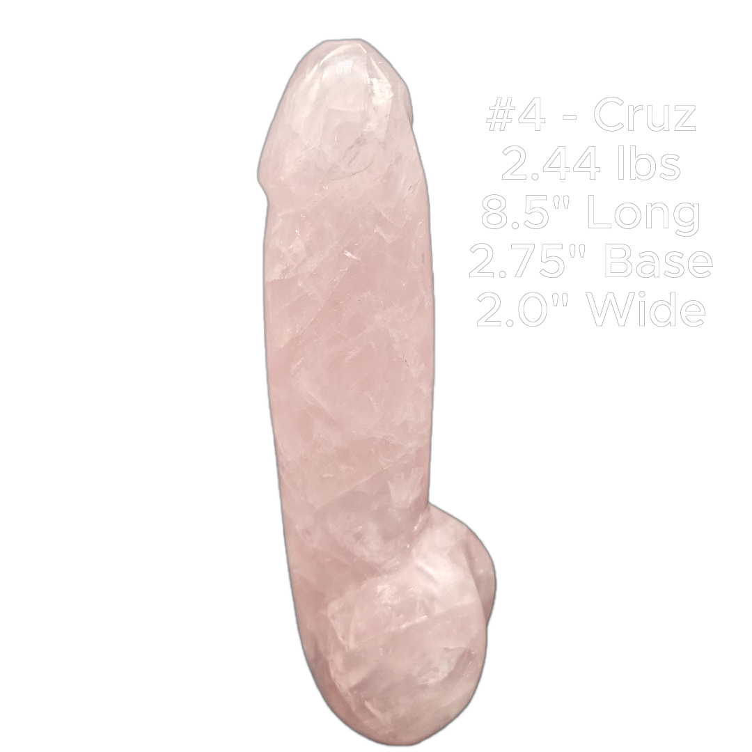 Rose Quartz Penis Sculpture Set | Hand Carved Crystal Collection | Funny Gift | Pink Crystal Decor Crystal Hoarder