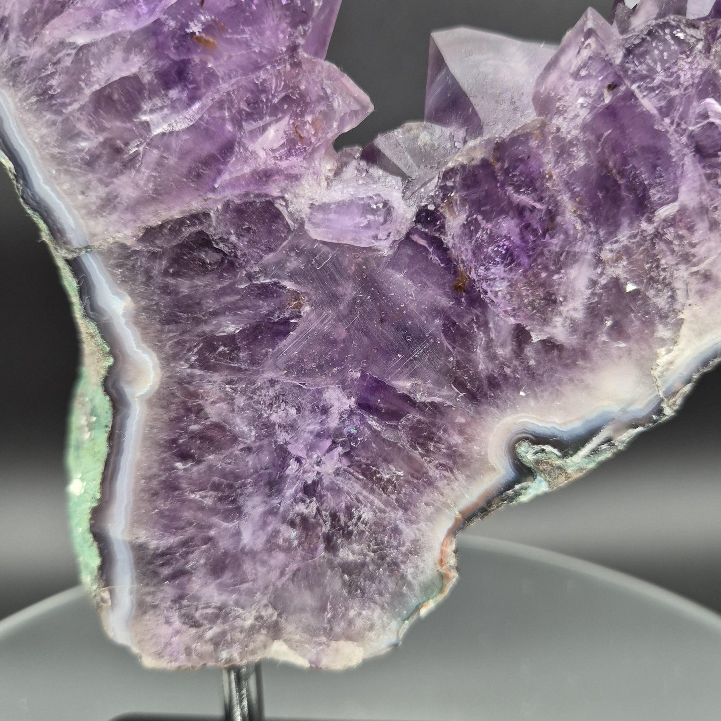 Amethyst Portal with Calcite Large Brazilian Crystal Slab 8.59 lb 17x11x1.5 Statement Display Piece Crystal Hoarder