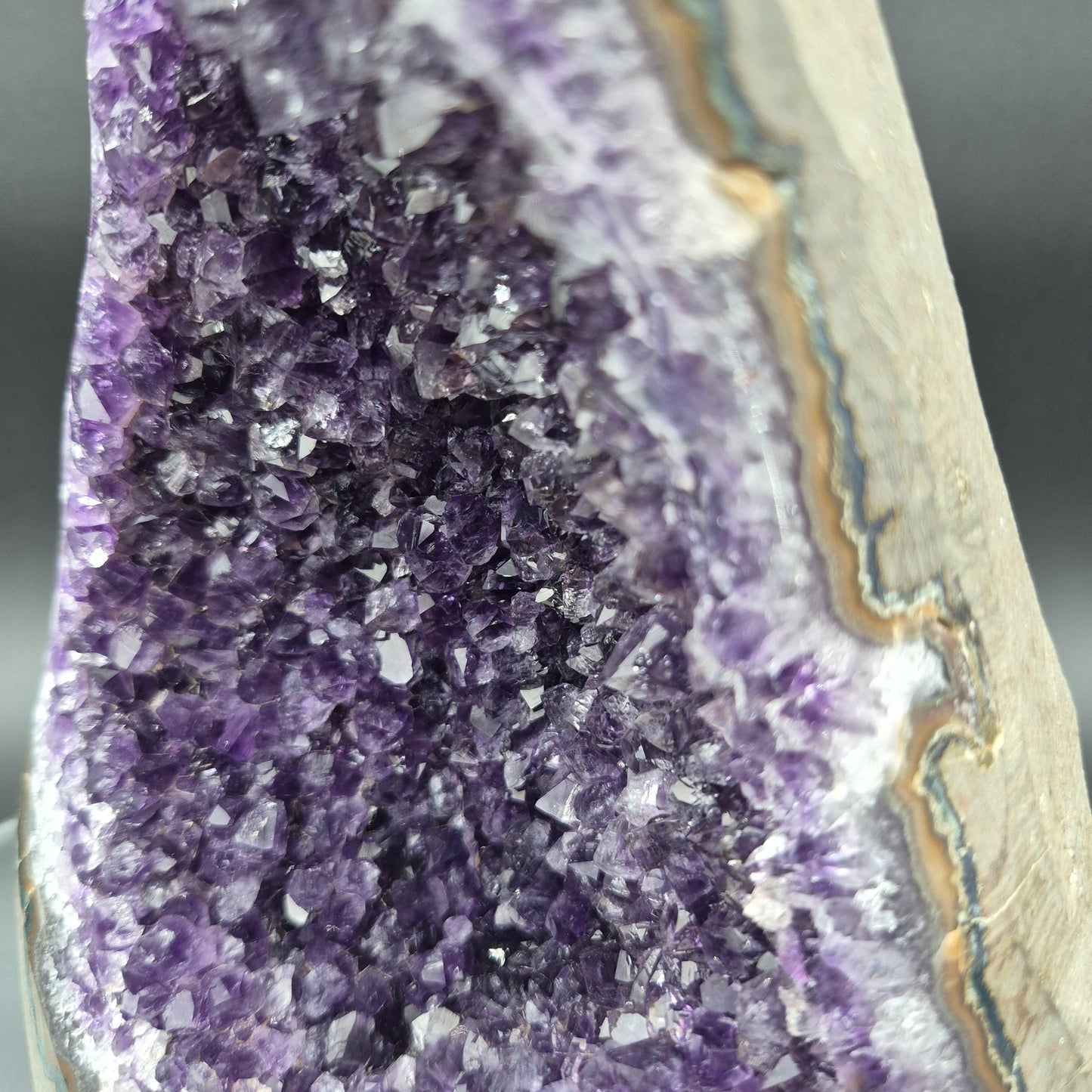 AAA+ Dark Purple Amethyst Curved Cathedral - Uruguay Specimen - 7.5 x 6 - 5.49 lbs - Collector Display Crystal Hoarder