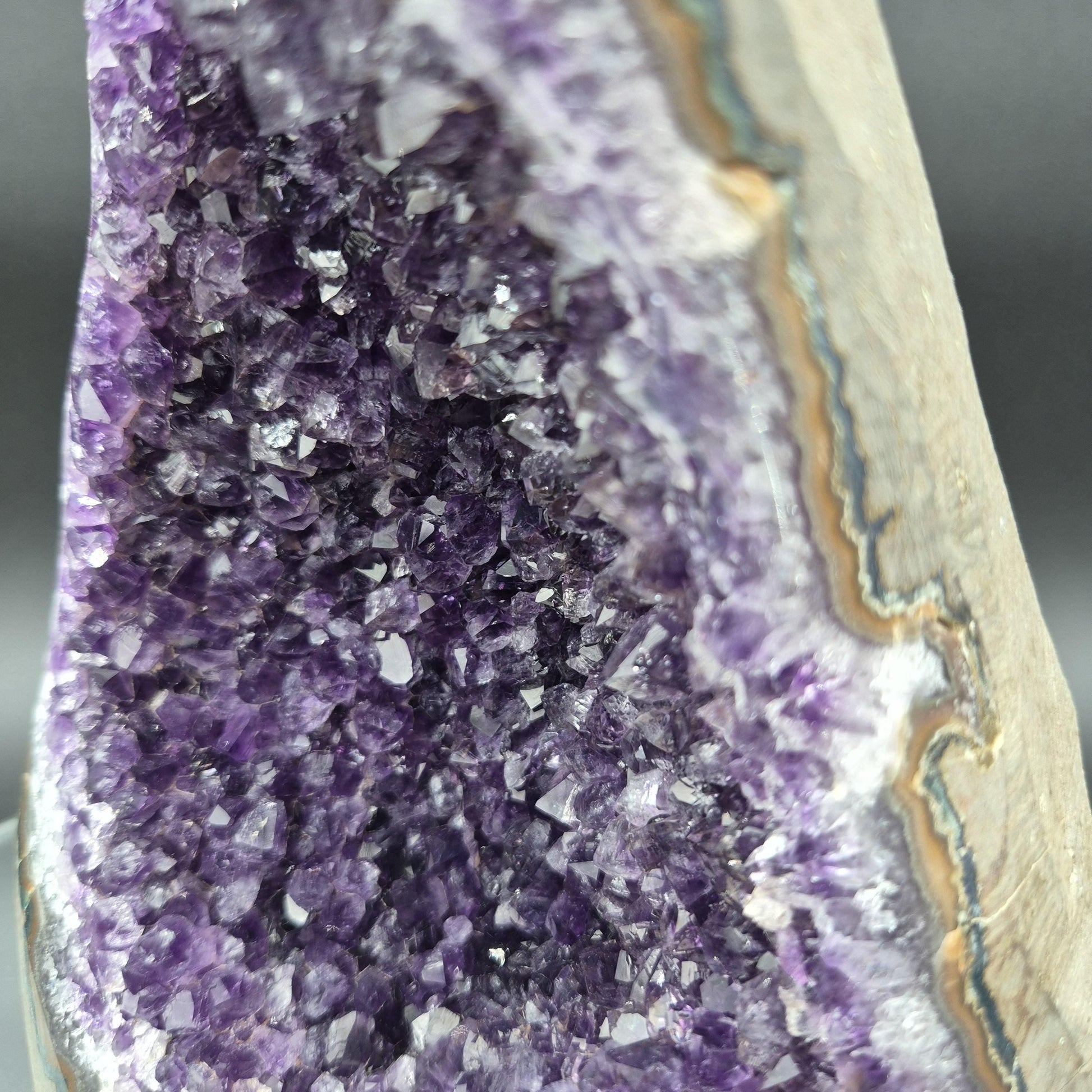 AAA+ Dark Purple Amethyst Curved Cathedral - Uruguay Specimen - 7.5 x 6 - 5.49 lbs - Collector Display Crystal Hoarder