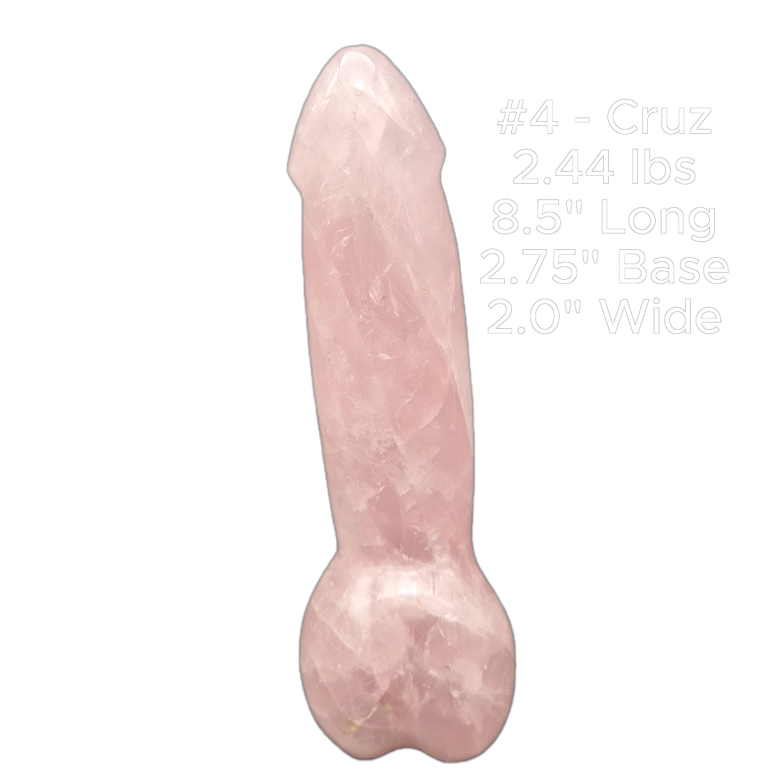 Rose Quartz Penis Sculpture Set | Hand Carved Crystal Collection | Funny Gift | Pink Crystal Decor Crystal Hoarder