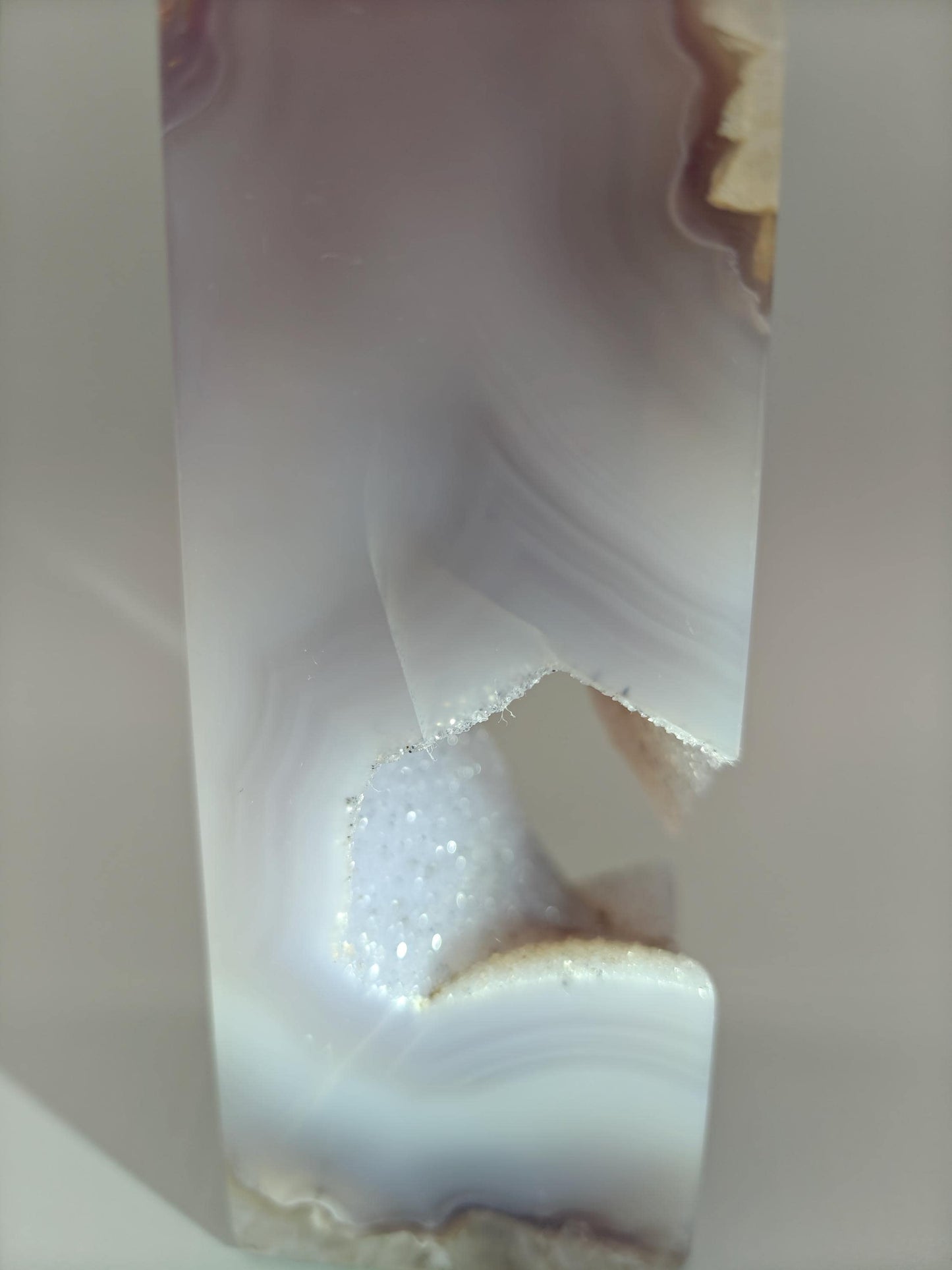 One-of-a-Kind Druzy Agate Tower - Floating Cutout Formation | Natural Crystal Point | 2.34 lbs | Optional Lighted Display Base Crystal Hoarder