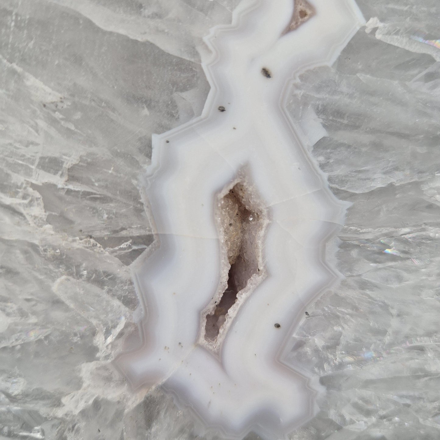 Polished Quartz Blue Banded Agate Backlit Slab Brazil 10.58 lbs 15x7x1.5 Large Statement Crystal Crystal Hoarder