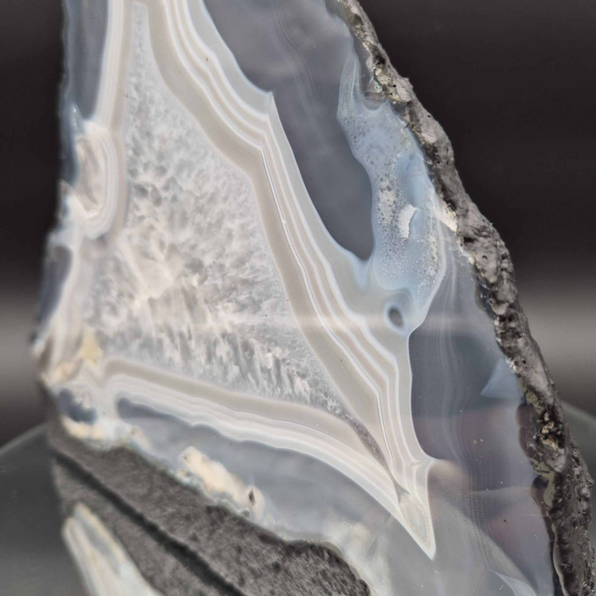 Druzy Amethyst with Blue Banded Agate Cathedral – Brazil – 13.04 lb Statement Specimen Crystal Hoarder
