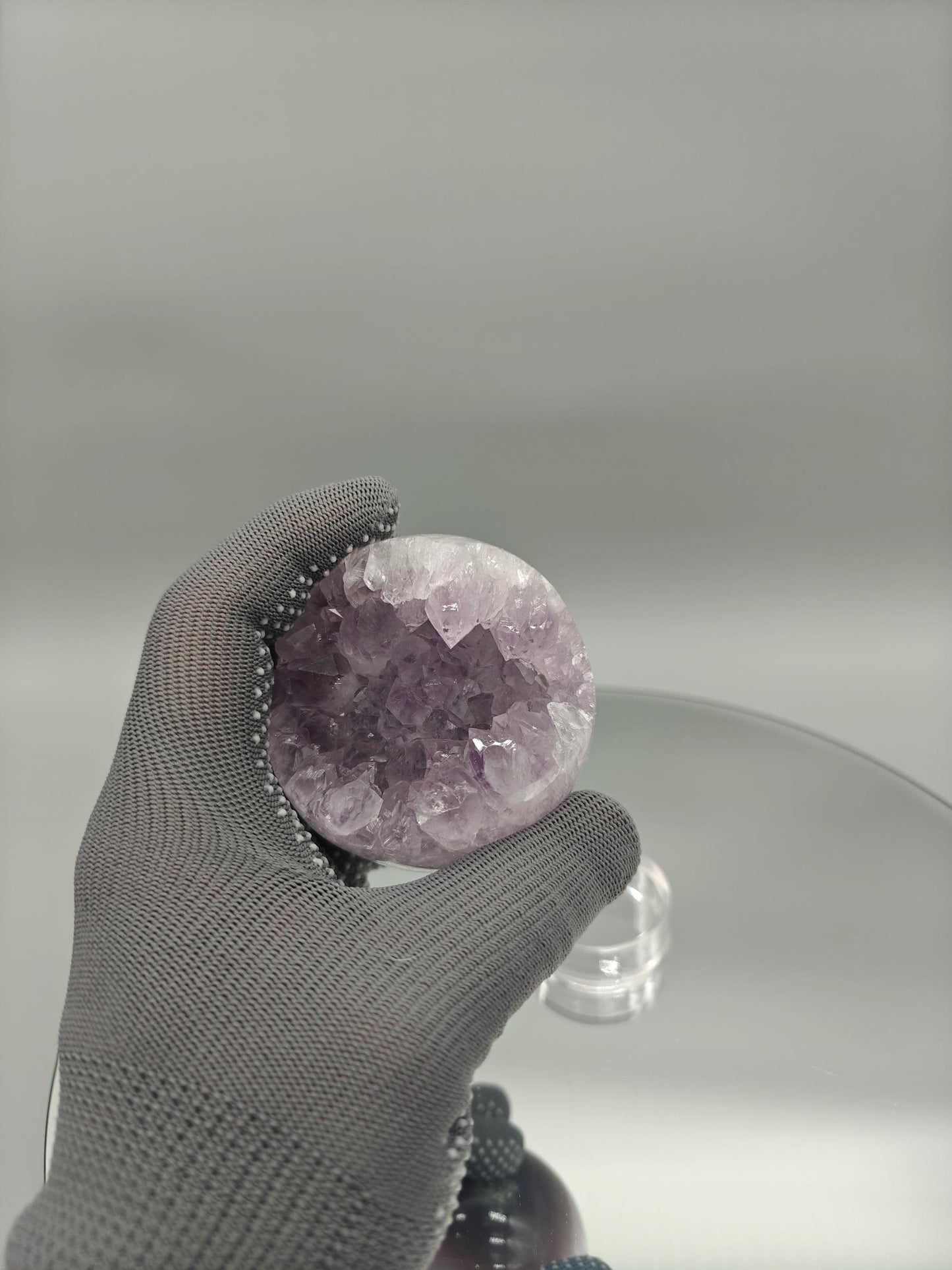 Amethyst Sphere with Agate - Brazil - 3in Diameter - 12.85 oz - Natural Crystal Display Crystal Hoarder