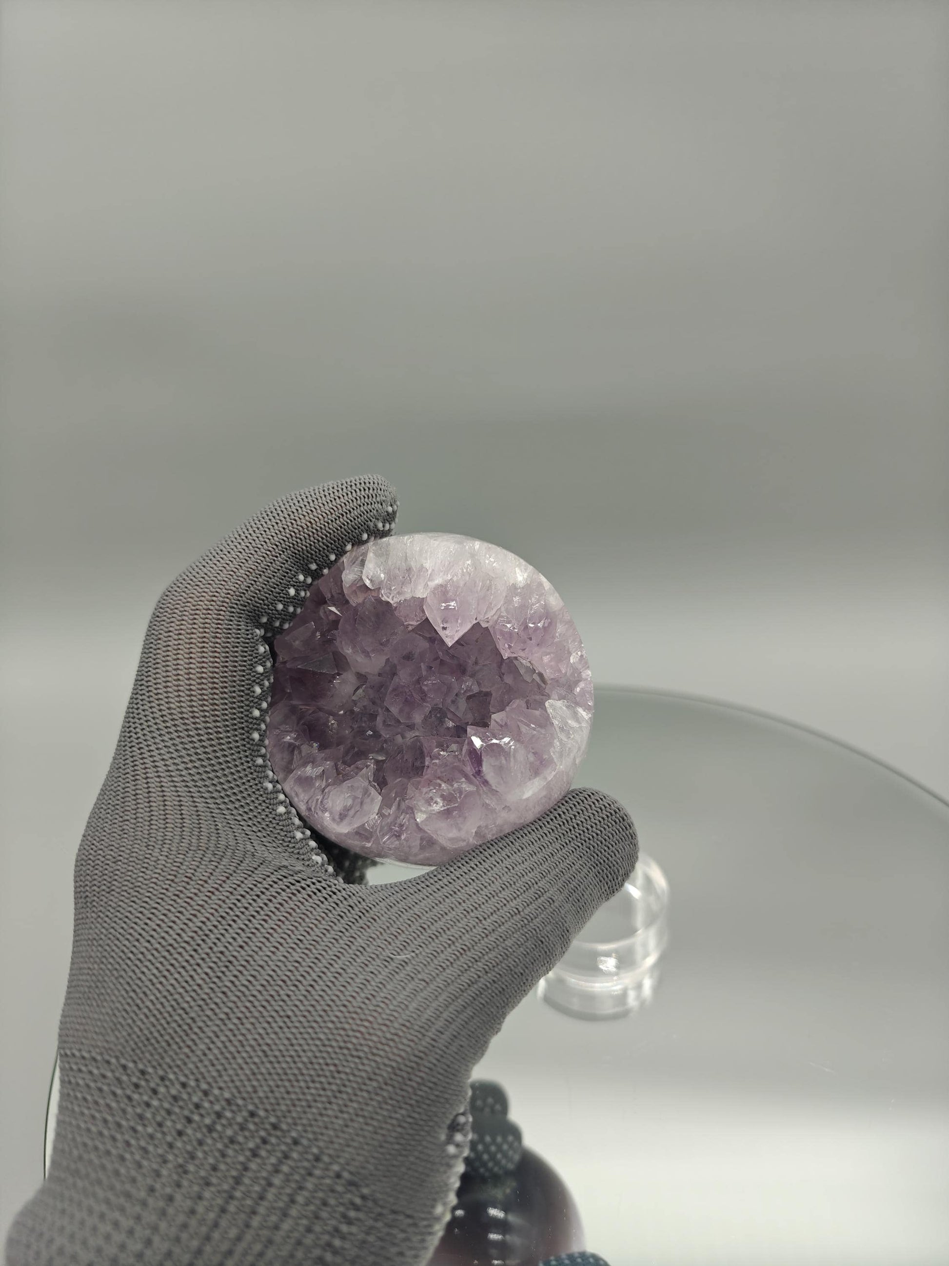Amethyst Sphere with Agate - Brazil - 3in Diameter - 12.85 oz - Natural Crystal Display Crystal Hoarder