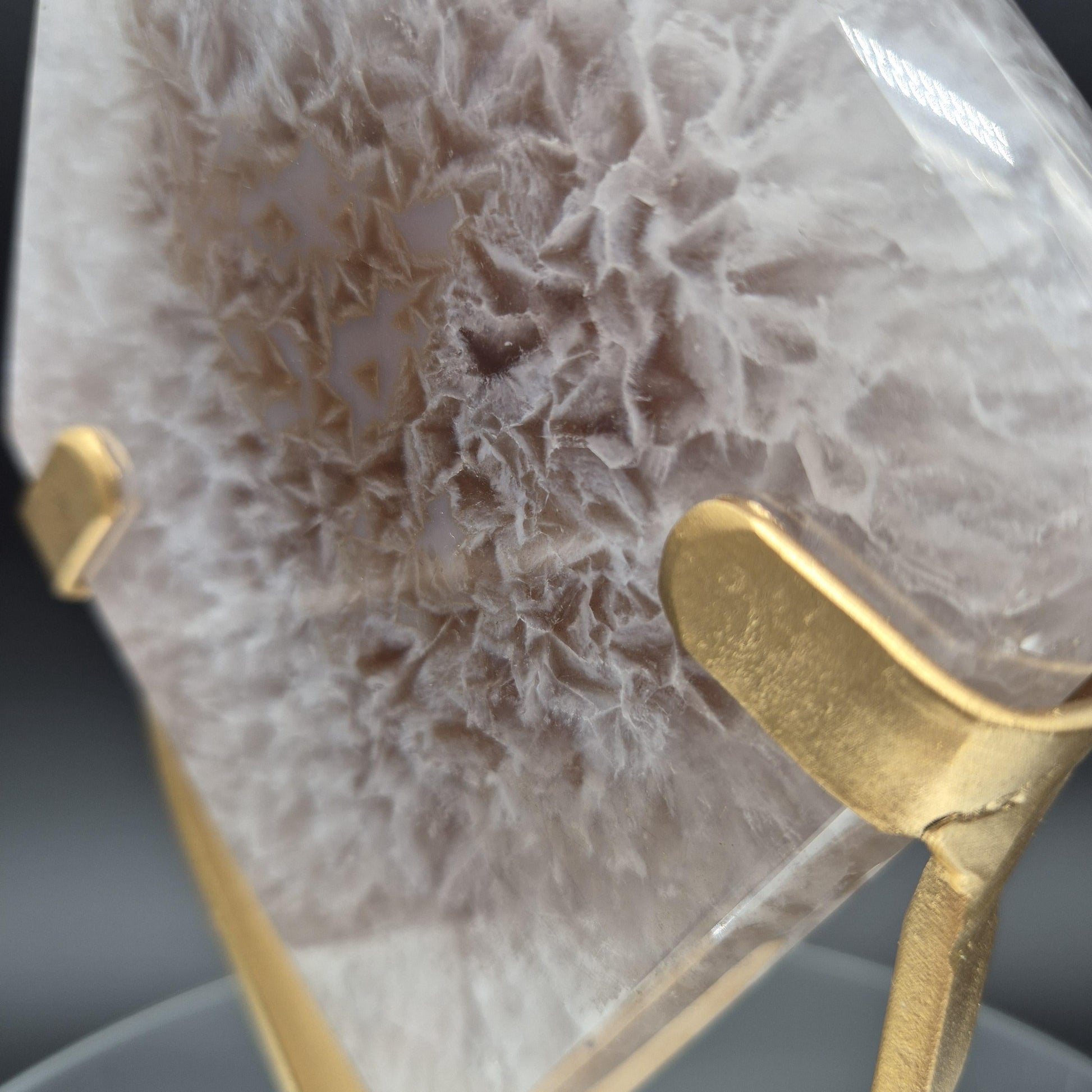 AAA+ Huge Sugar Druzy Hematite Agate Diamond on Gold Stand | Brazil Crystal Sculpture | 4.19 lbs Crystal Hoarder