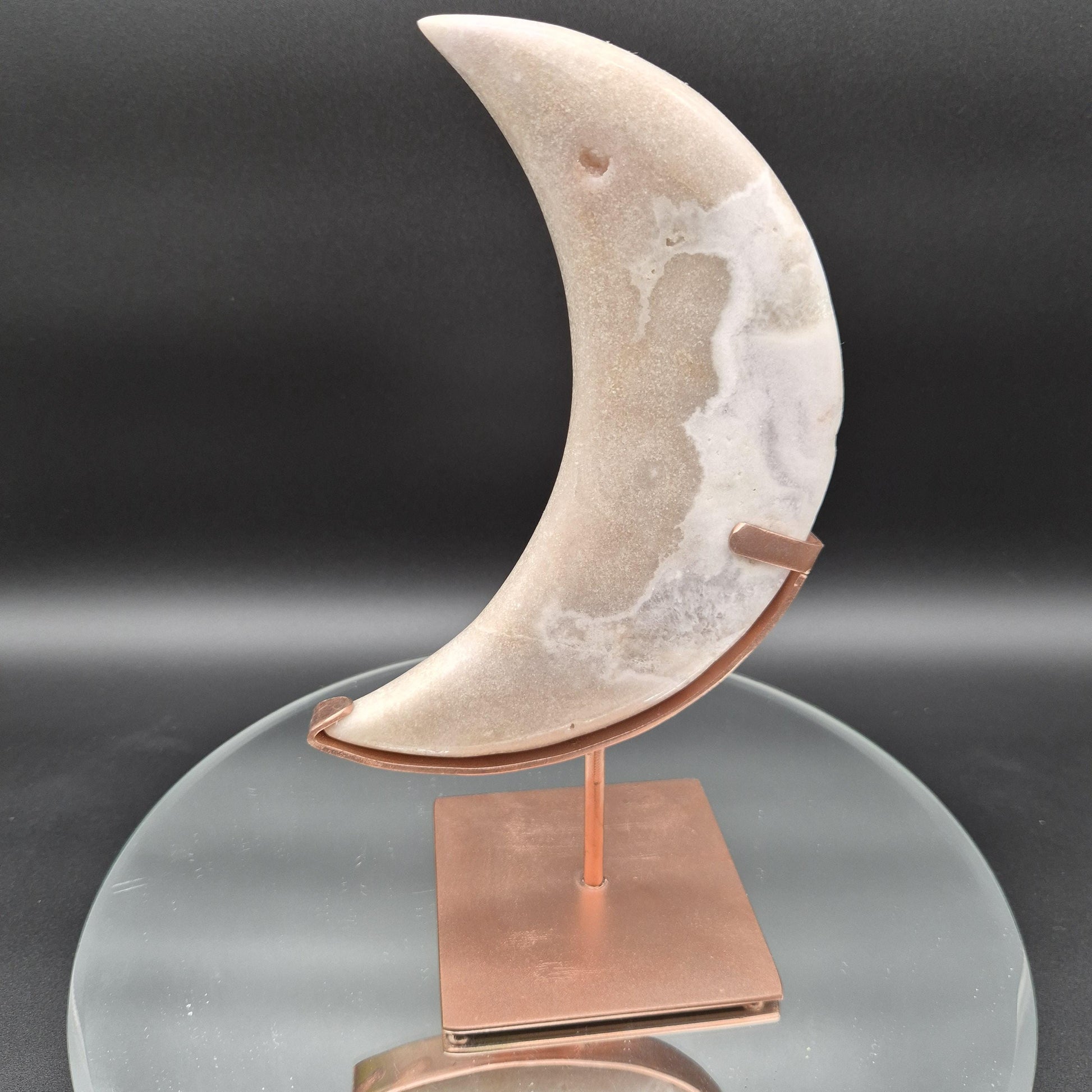 AAA+ Pink Amethyst Moon - Brazil - 2.29 lbs - 10 x 5.5in - Hand Carved Crystal Crescent - Rare Pastel Amethyst Decor Crystal Hoarder