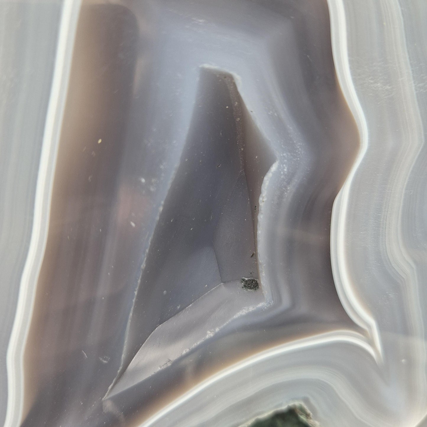 Super Rare AAA+ Blue Banded Agate with Matte Center – Brazil – 3.62 lb Display Specimen Crystal Hoarder