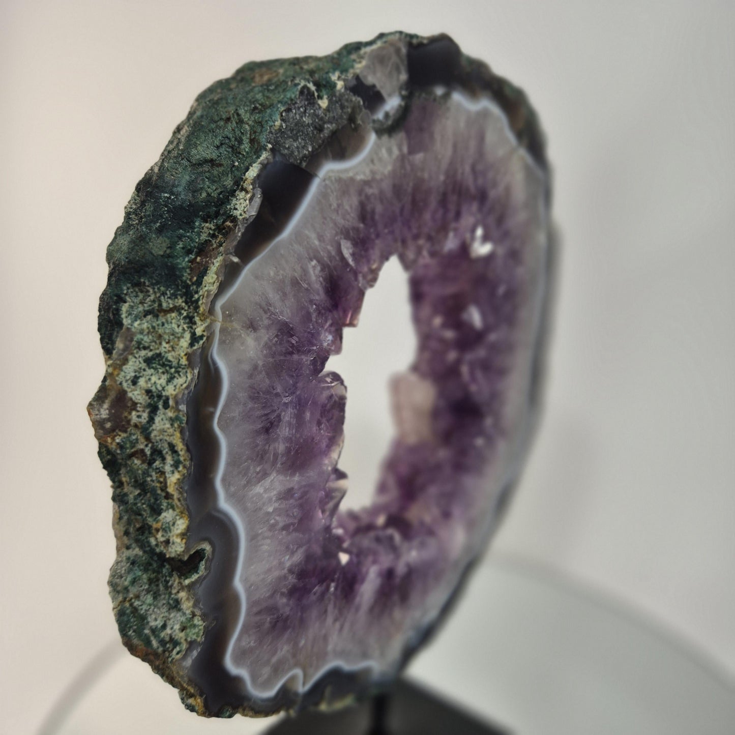 Amethyst Portal | Blue Banded Agate, Druzy Sugar Calcite Crystal Specimen Crystal Hoarder