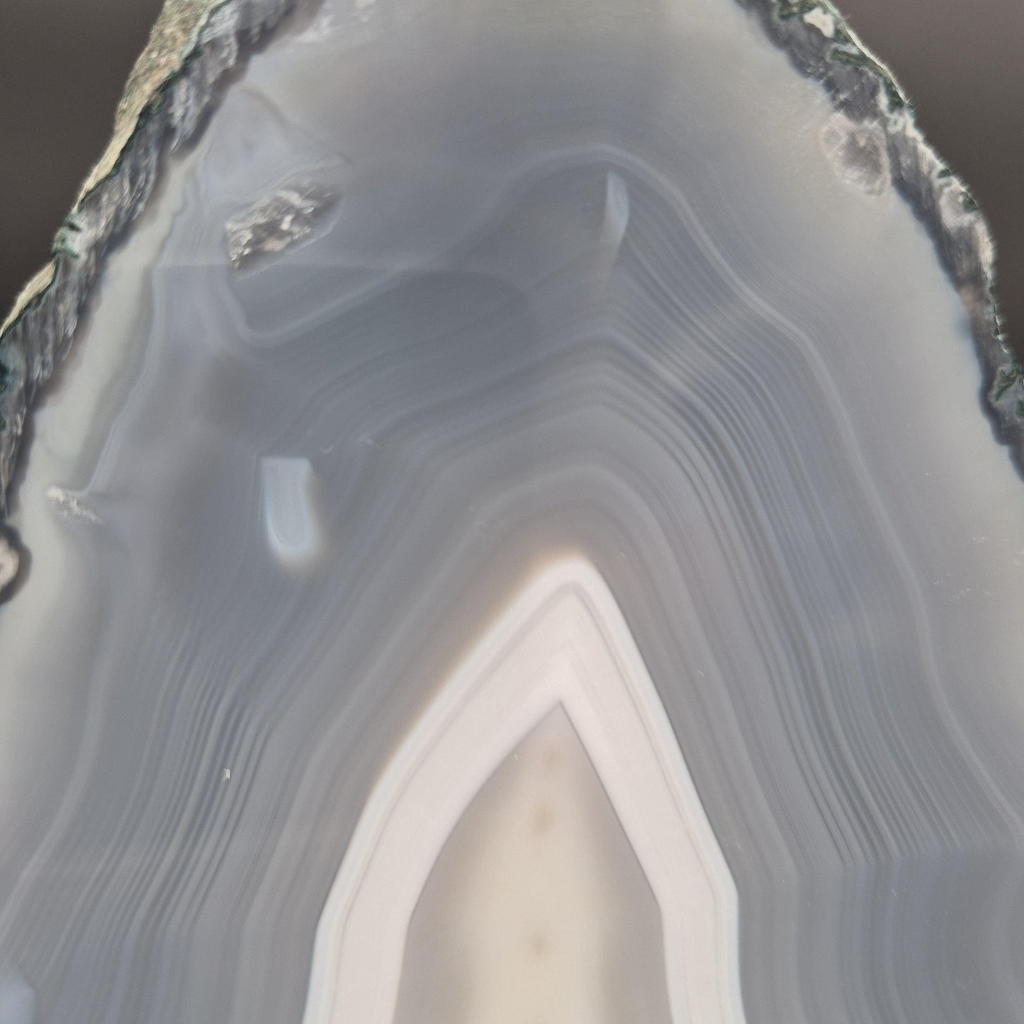 AAA+ Blue Banded Agate Cathedral Brazil 4.83 lbs 7x6x3 Natural Druzy Crystal Geode Decor Crystal Hoarder