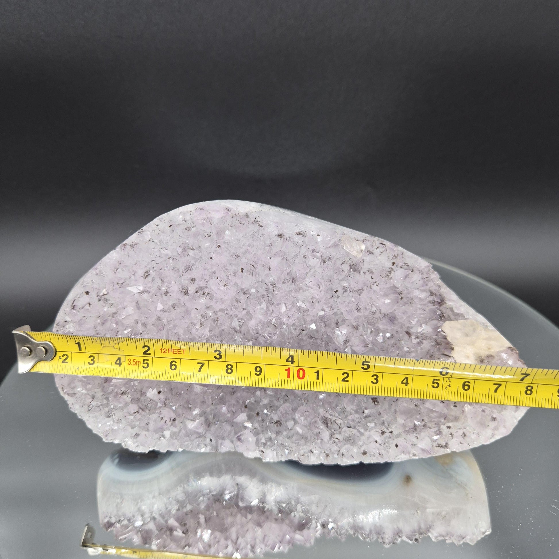 AAA+ Druzy Amethyst with UV Reactive Calcite Black Hematite Blue Banded Agate Freeform 4.58 lbs 7.5x4x3 Brazil Crystal Hoarder