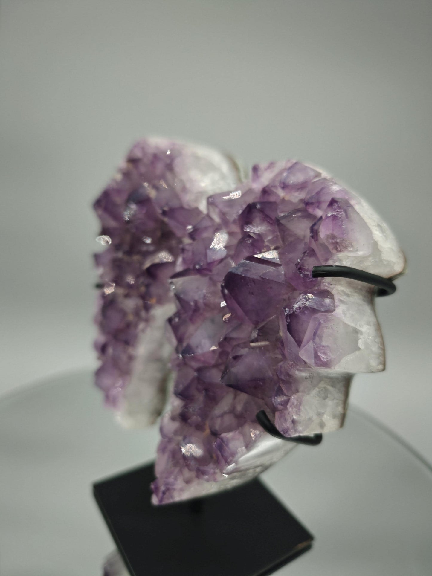 AAA+ Amethyst Angel Wings - Large Crystal Points - Brazilian Amethyst Display - 7in Tall Natural Crystal - 2.42 lbs Crystal Hoarder