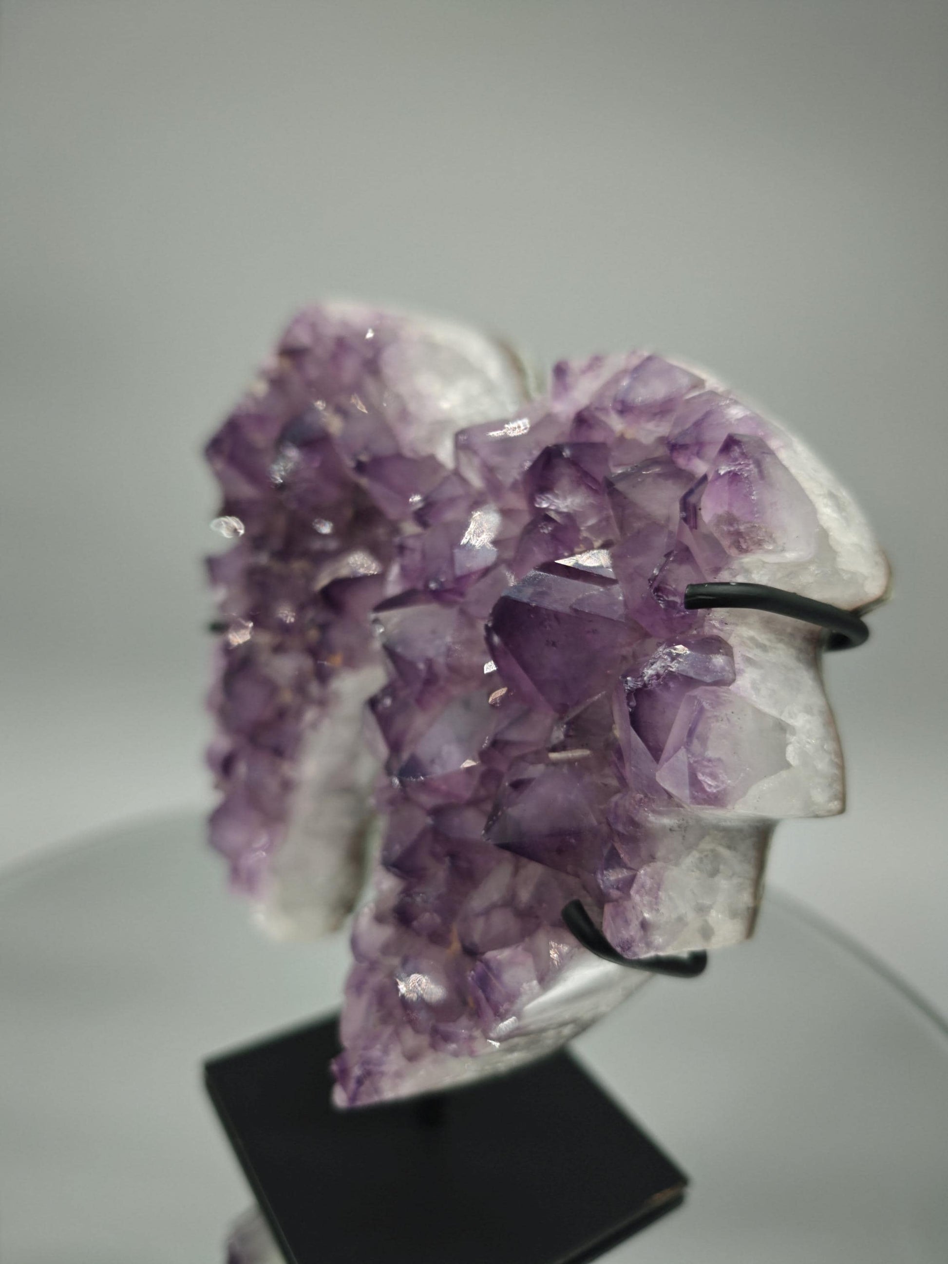 AAA+ Amethyst Angel Wings - Large Crystal Points - Brazilian Amethyst Display - 7in Tall Natural Crystal - 2.42 lbs Crystal Hoarder