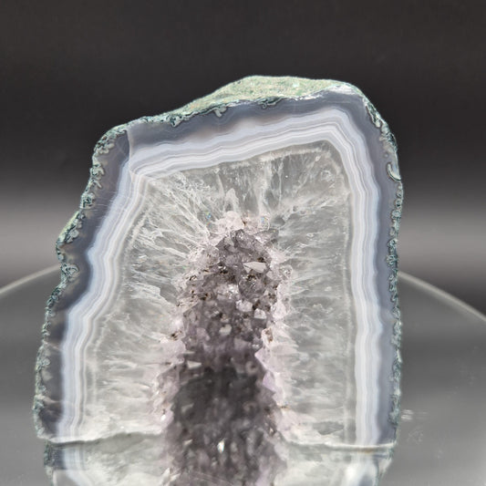 Amethyst Black Hematite Blue Banded Agate Cut Base Natural Back Brazil 5.33 lbs Crystal Hoarder