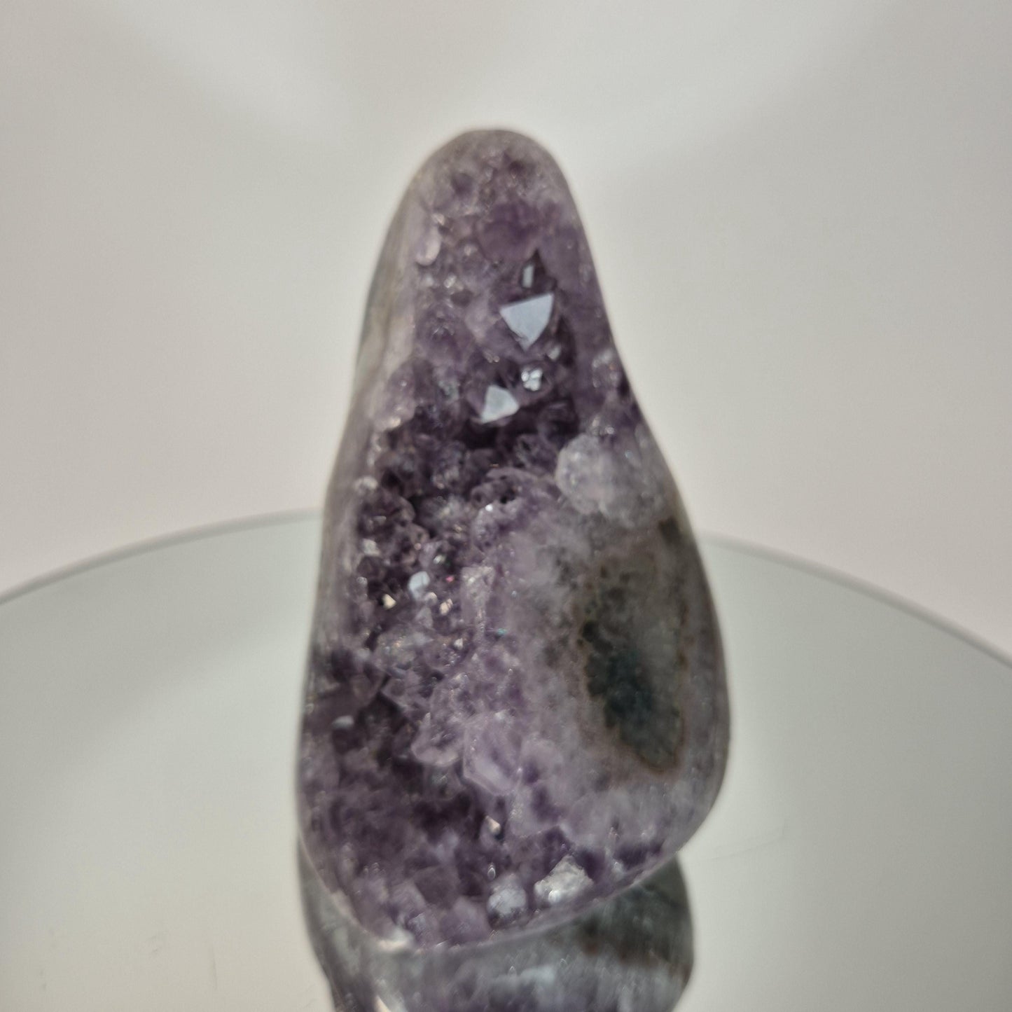 AAA+ Uruguay Amethyst Cut Base with Stalactite Eye (Amethyst Flower) - Backlit Both Sides & Bottom, Collector Display Specimen Crystal Hoarder