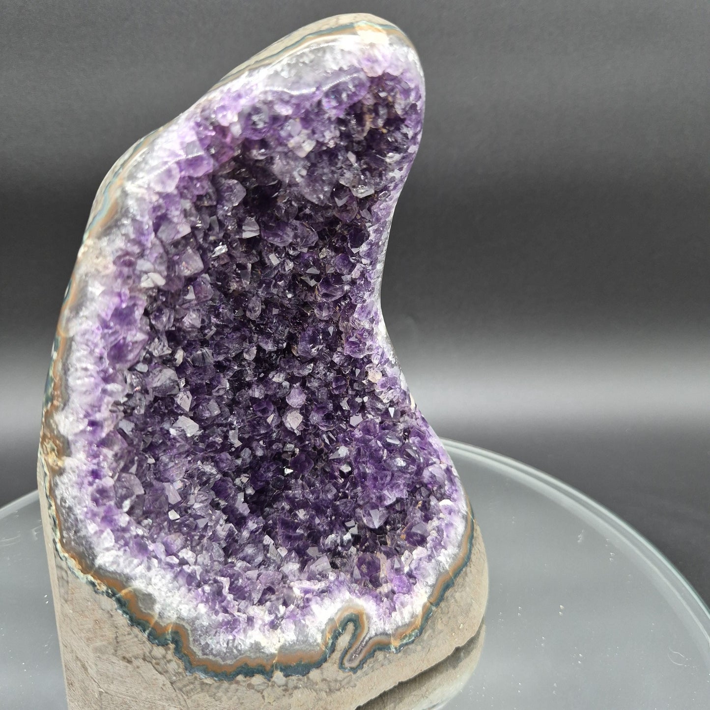 AAA+ Dark Purple Amethyst Curved Cathedral - Uruguay Specimen - 7.5 x 6 - 5.49 lbs - Collector Display Crystal Hoarder