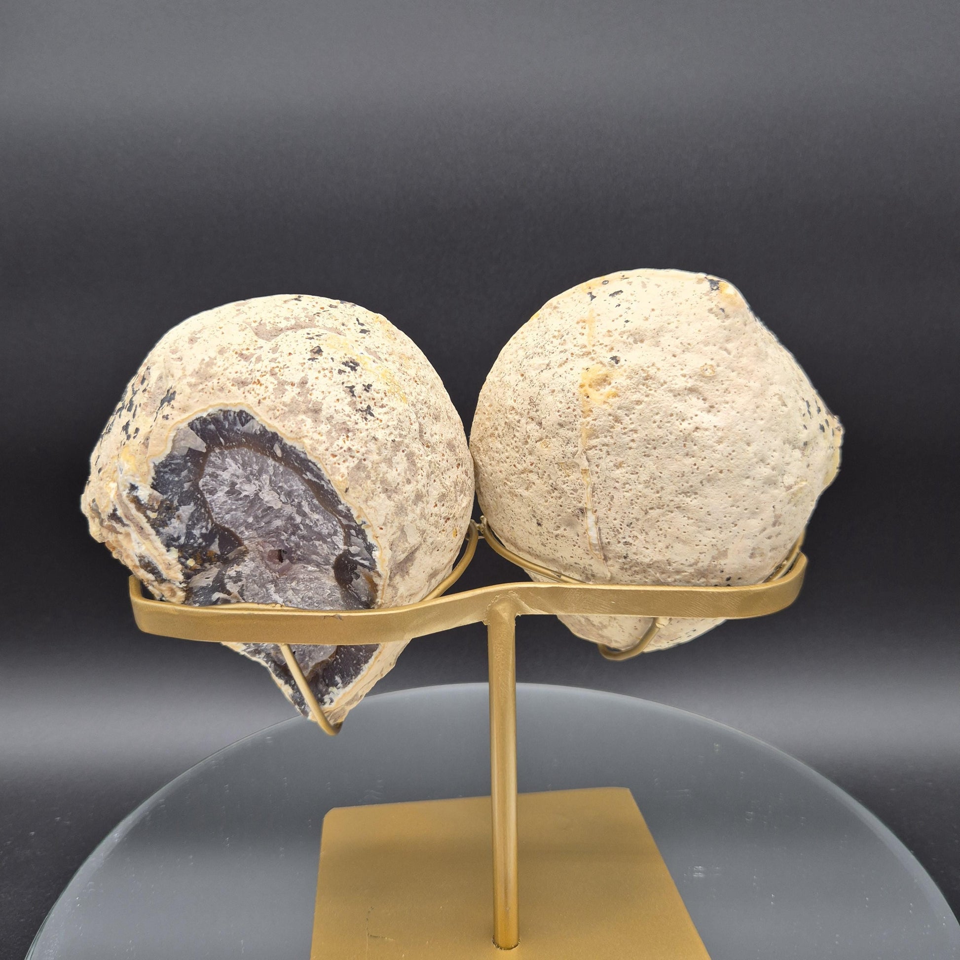 Druzy Agate Geode Butterfly Wings | Natural Brazilian Crystal Pair | 5.26 lb Statement Display Crystal Hoarder
