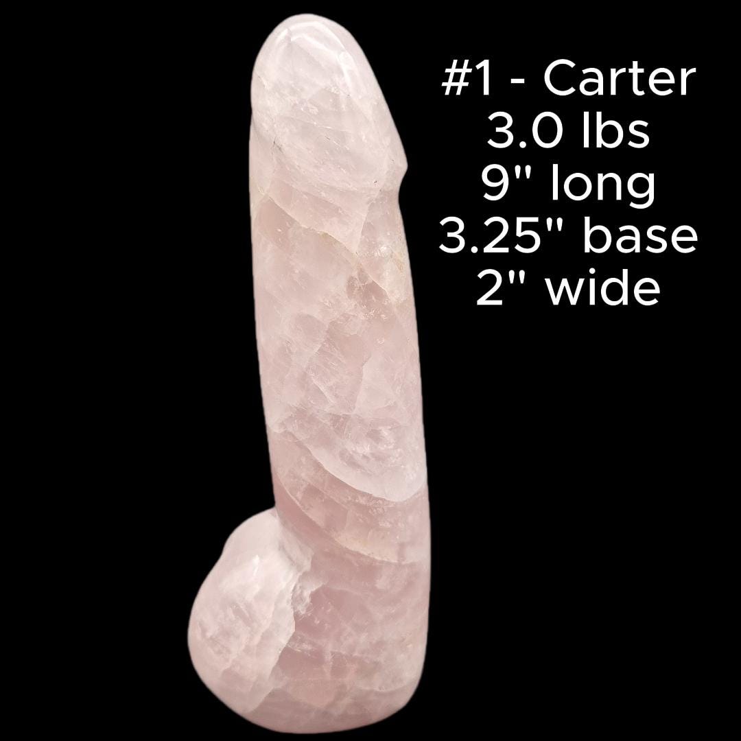 Rose Quartz Penis Sculpture Set | Hand Carved Crystal Collection | Funny Gift | Pink Crystal Decor | Meet the C’s Series Crystal Hoarder