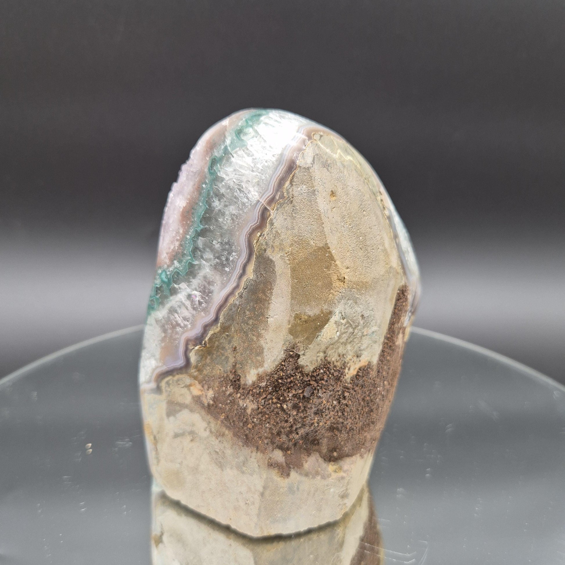 AAA+ Amethyst with Huge Green Jasper Stalactite – Uruguay – 3.05 lb Display Specimen Crystal Hoarder