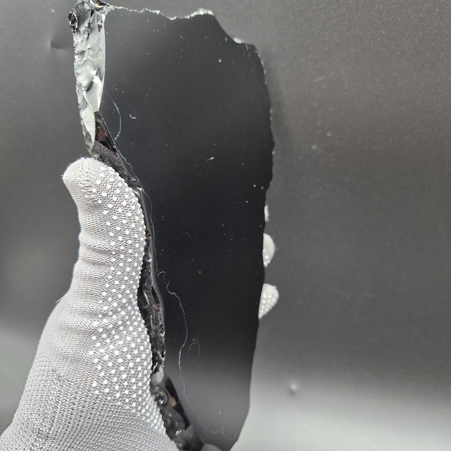 Black Obsidian Scrying Mirror 9x5 inch | Live Edge Polished Volcanic Glass Divination Mirror | 1.5 lbs Crystal Hoarder