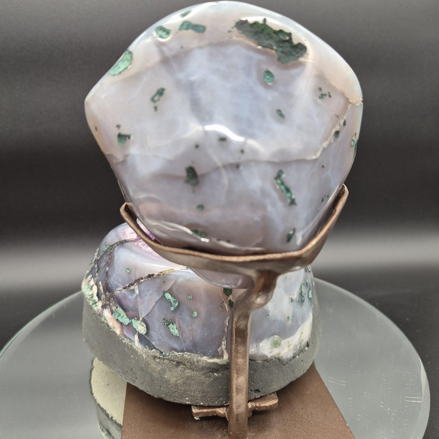 AAA Plus Amethyst Geode Jewelry Box Blue Banded Agate Decorative Crystal Display Piece 8.95 lb 8x7.5x6 Crystal Hoarder