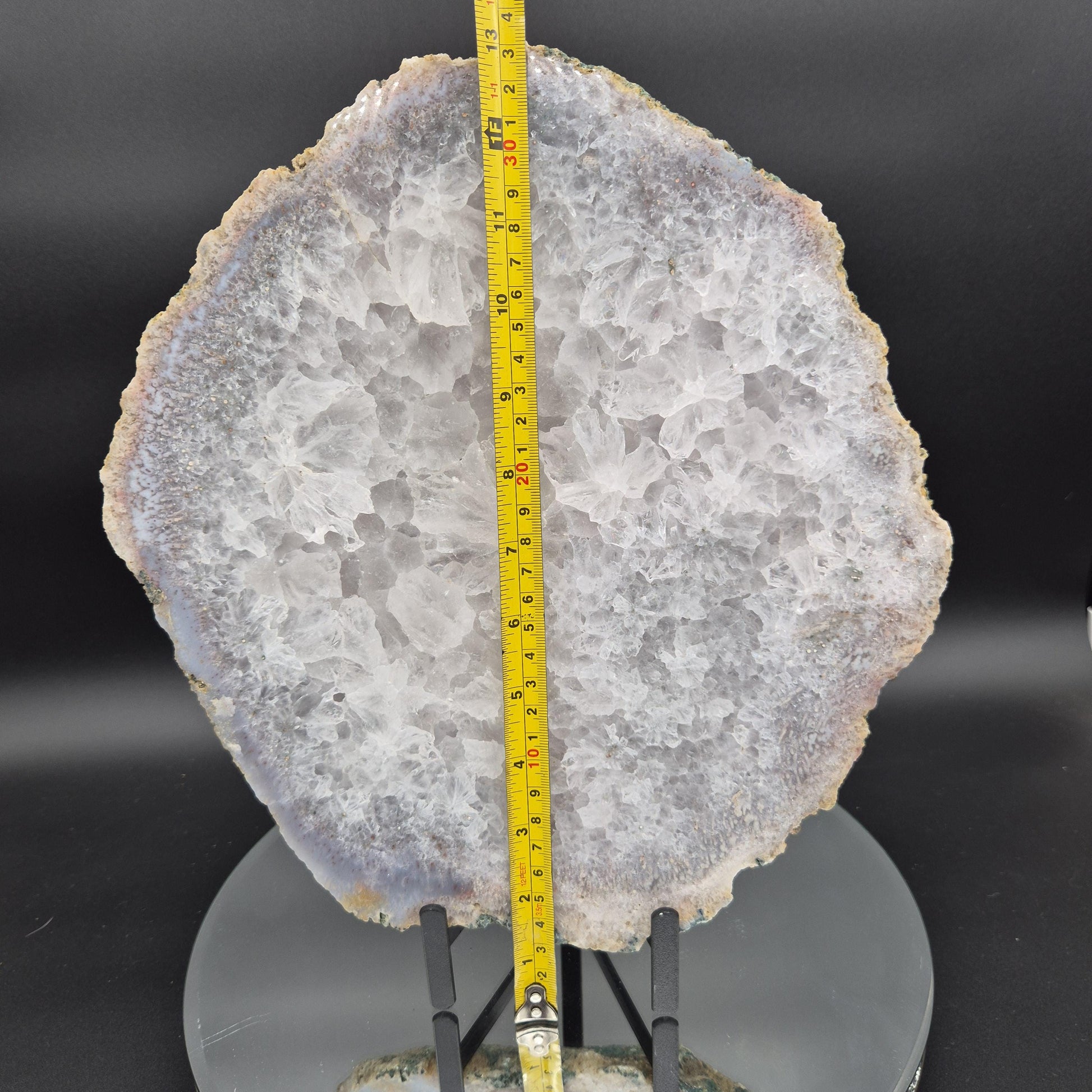 Huge Quartz Slab with Pink Amethyst and Agate Backlit Brazil 12x11x1.5 11.32 lbs Crystal Hoarder