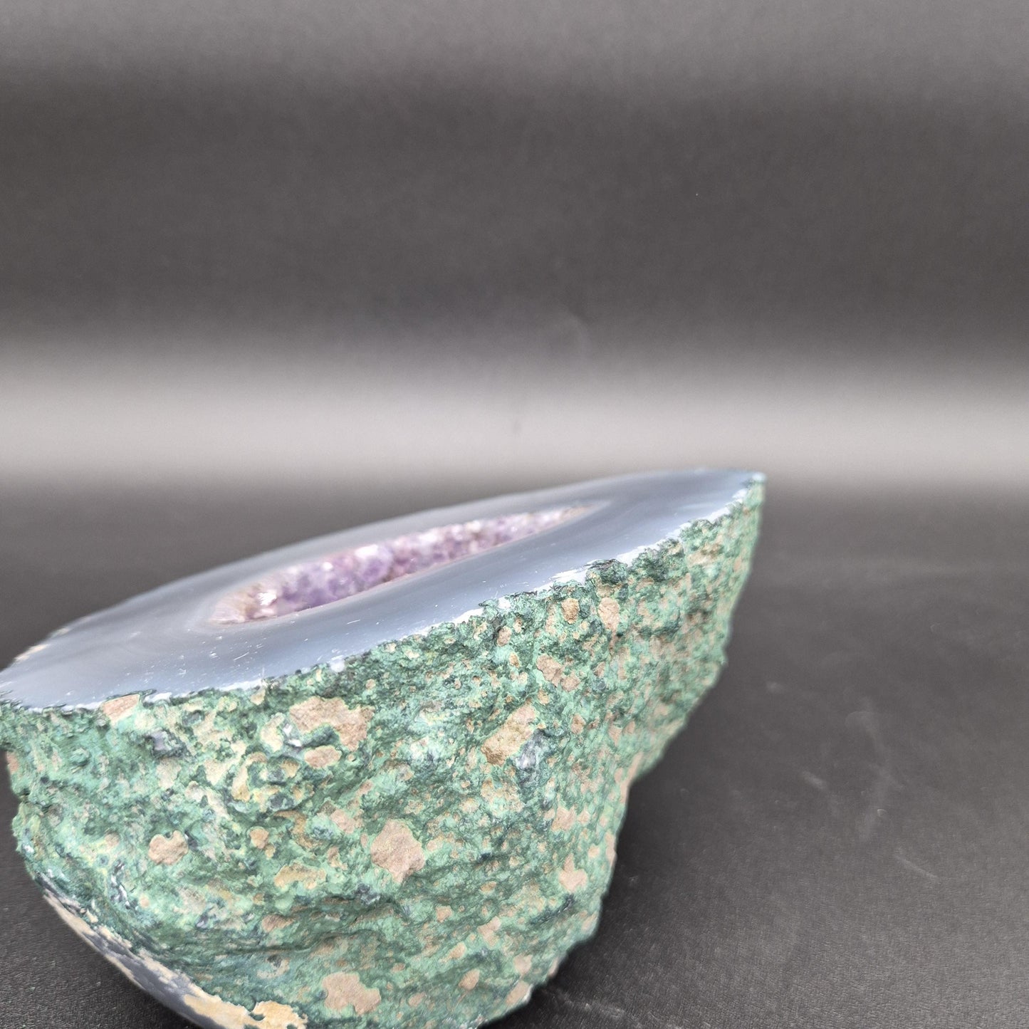 Rare AAA+ Druzy Amethyst with Dark Blue Agate Brazil 4.68 lbs 6.5x5.5x3.5 Collector Crystal Crystal Hoarder