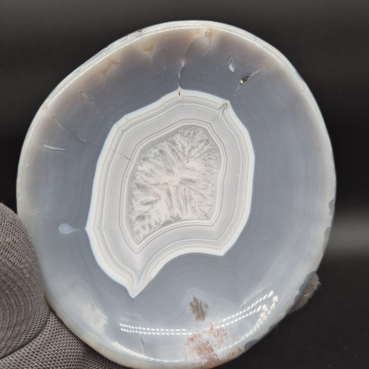 AAA+ Blue Banded Agate Quartz Bowl Brazil 6x5x1.5 1.72 lbs Crystal Hoarder