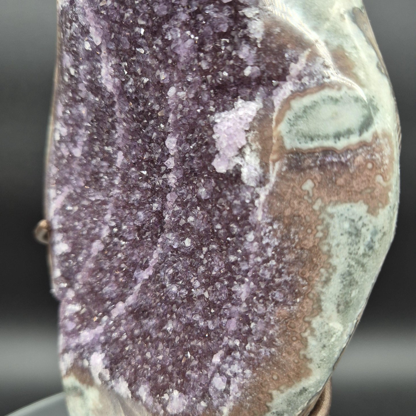 Amethyst with Green and Red Jasper Stalactites Uruguay Crystal Specimen 4.57 lb 11.5x5x2 Rare Display Piece Crystal Hoarder