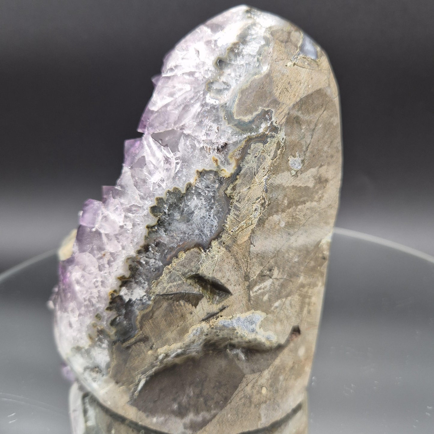 Rare Amethyst with Black Hematite & UV Reactive Calcite | Brazilian Mineral Specimen | 3.24 lb Collector Crystal Crystal Hoarder