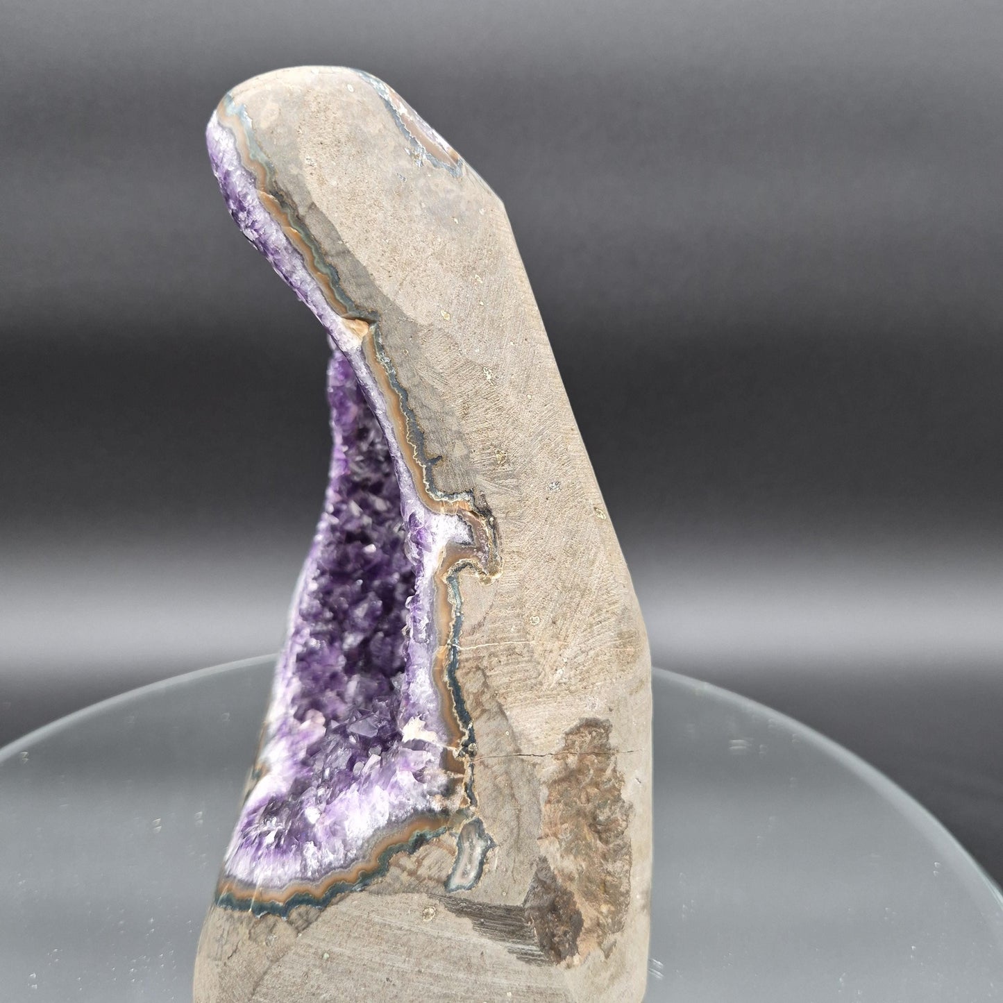 AAA+ Dark Purple Amethyst Curved Cathedral - Uruguay Specimen - 7.5 x 6 - 5.49 lbs - Collector Display Crystal Hoarder