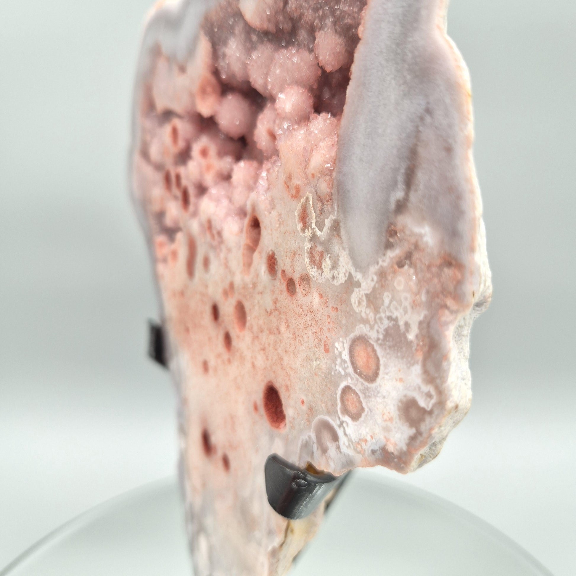 AAA+ Pink Druzy Amethyst with Deep Red Orbital & Bubble Formations | Rare Blue Agate Inclusion | Brazilian Statement Crystal Crystal Hoarder