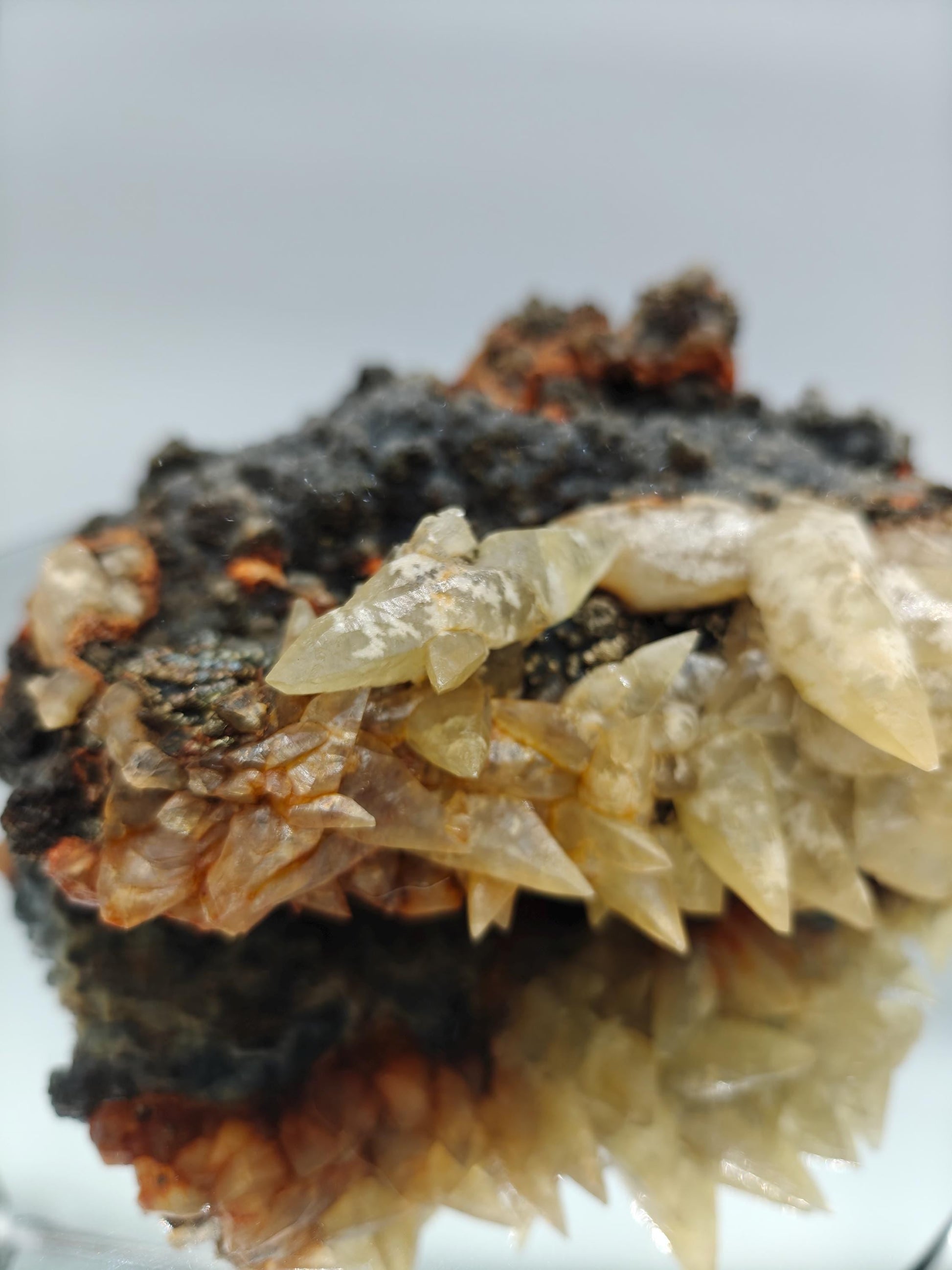 Huge Dogtooth Calcite with Chalcopyrite on Sparkling Quartz | Casteel Mine Missouri Crystal Hoarder