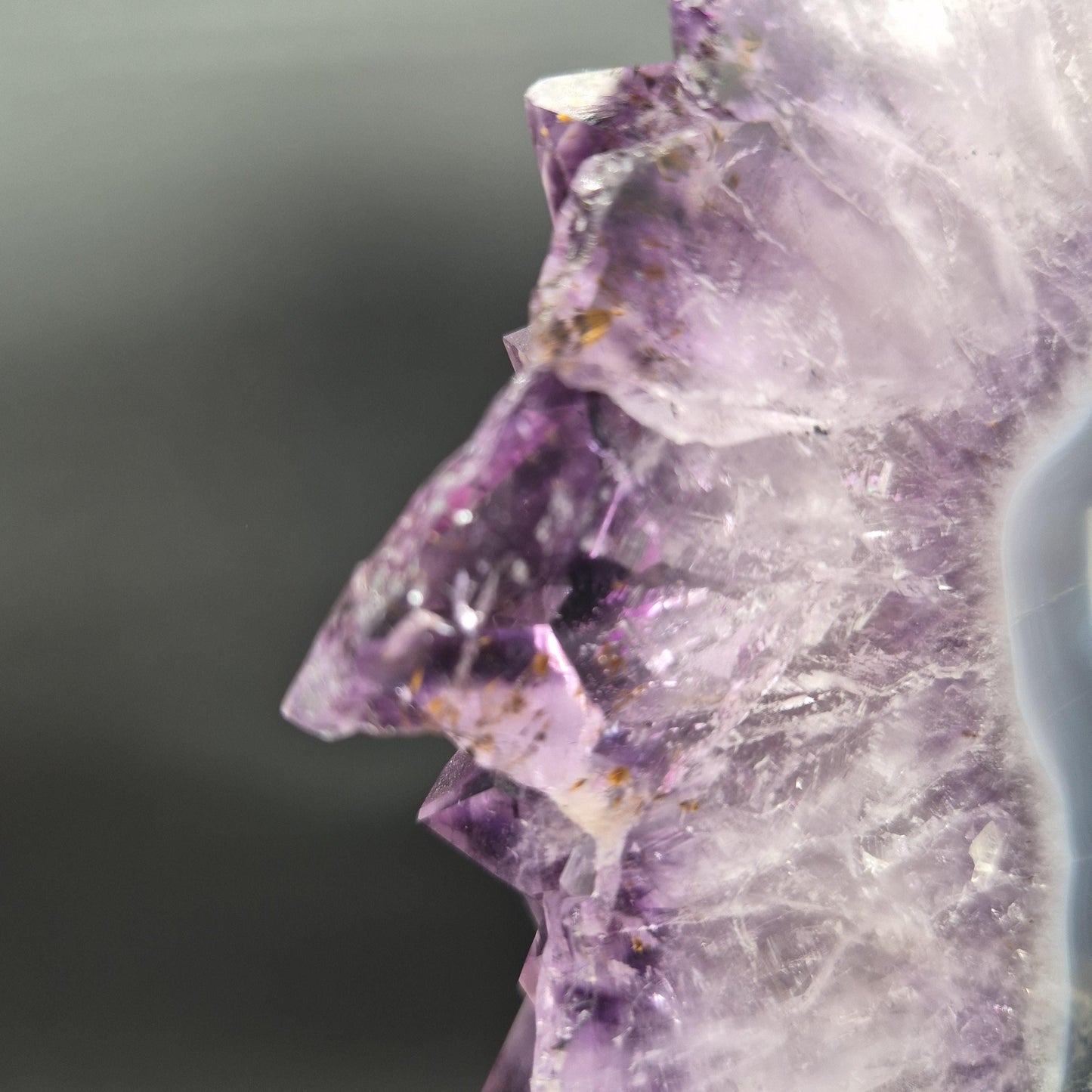 AAA+ Amethyst Portal with UV Reactive Calcite Brazil 16x10x1.5 7.16 lbs Crystal Hoarder
