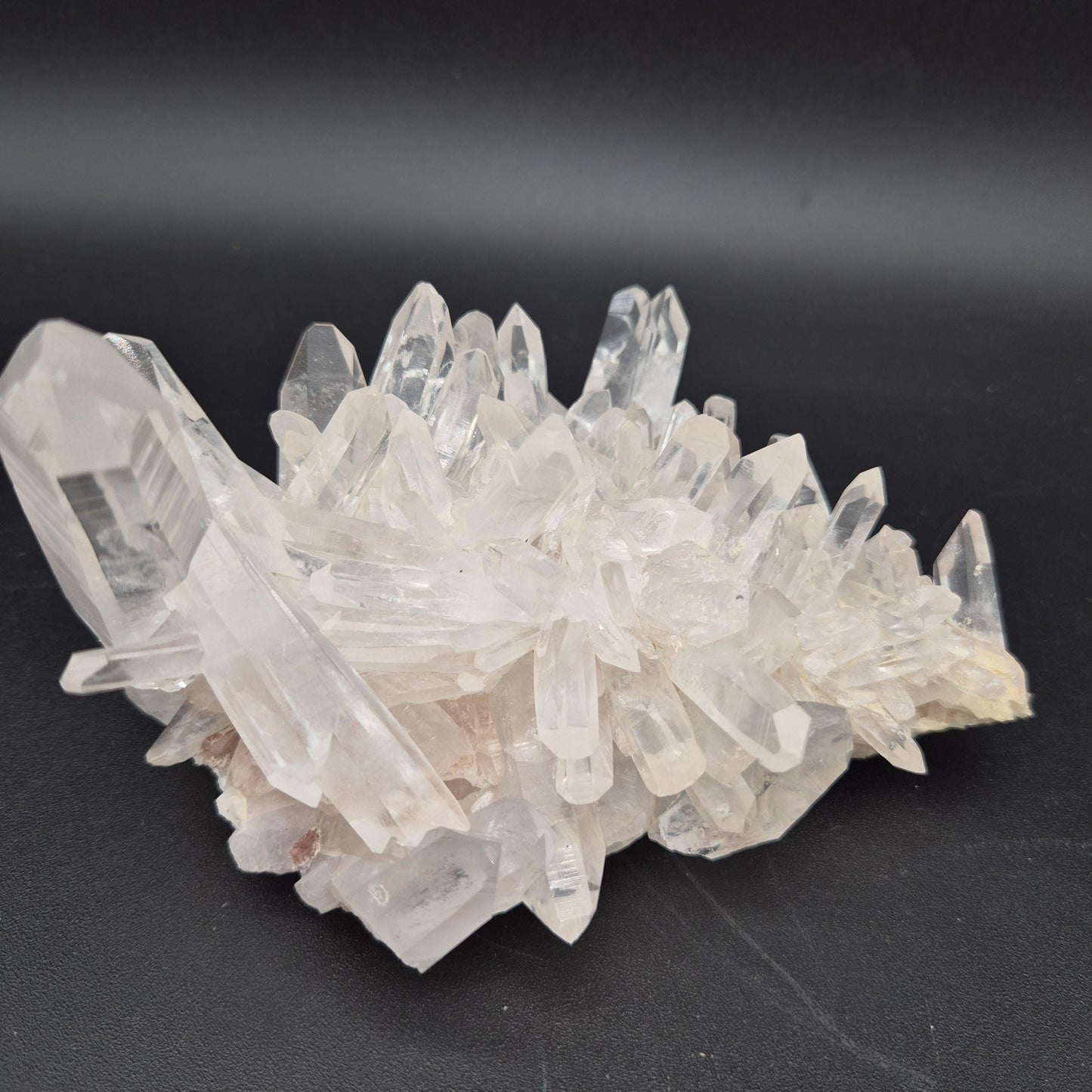 AAA+ Rare Water Clear Light Pink Lemurian Quartz Cluster Colombia 6x5x3.5 2.08 lbs Crystal Hoarder