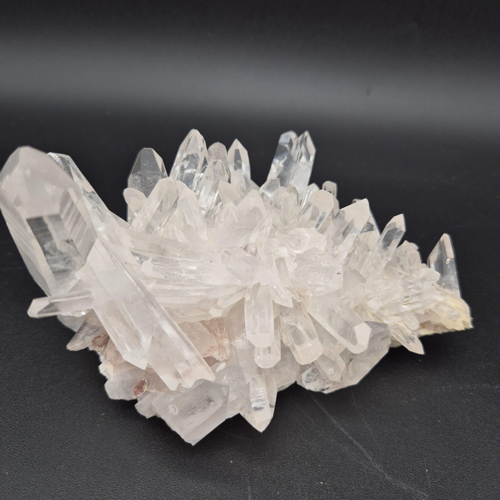 AAA+ Rare Water Clear Light Pink Lemurian Quartz Cluster Colombia 6x5x3.5 2.08 lbs Crystal Hoarder