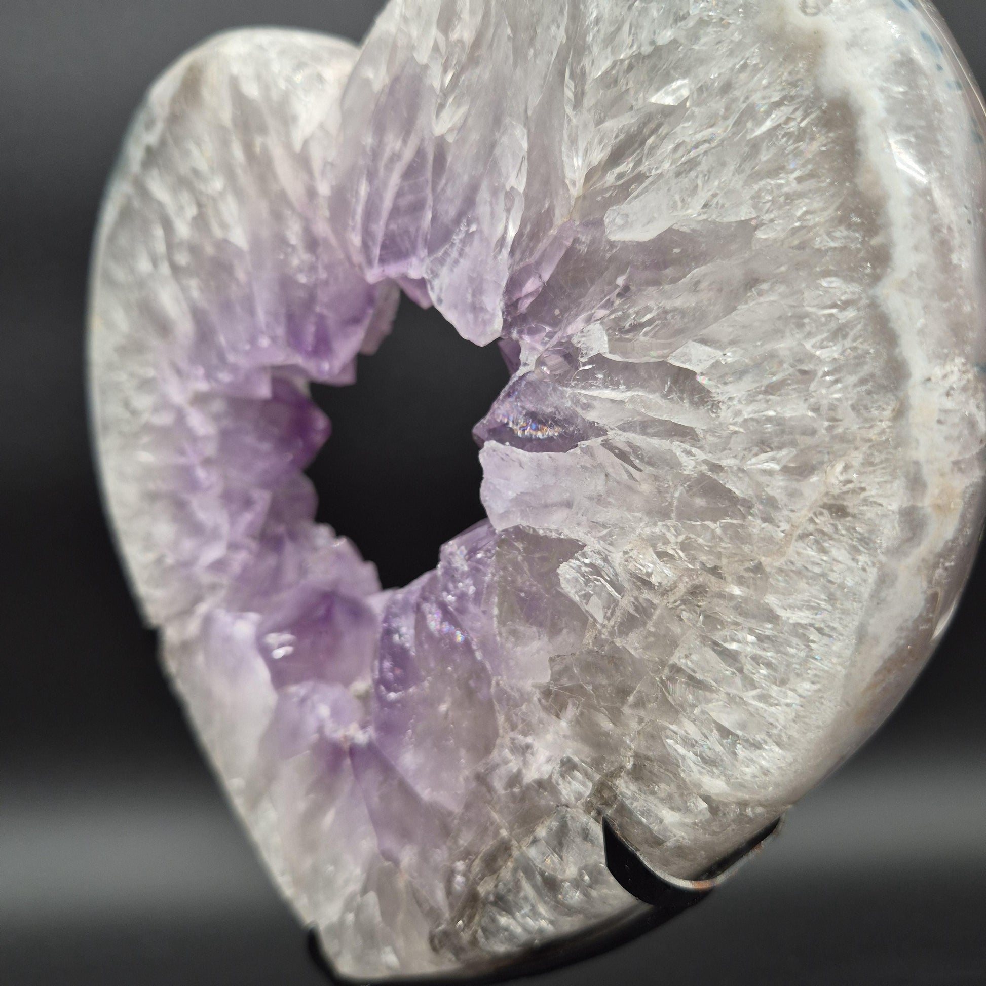 AAA+ Amethyst Heart Portal on Spin Stand Brazil 7 lbs 11.5x9x1.5 Druzy Crystal Display Crystal Hoarder