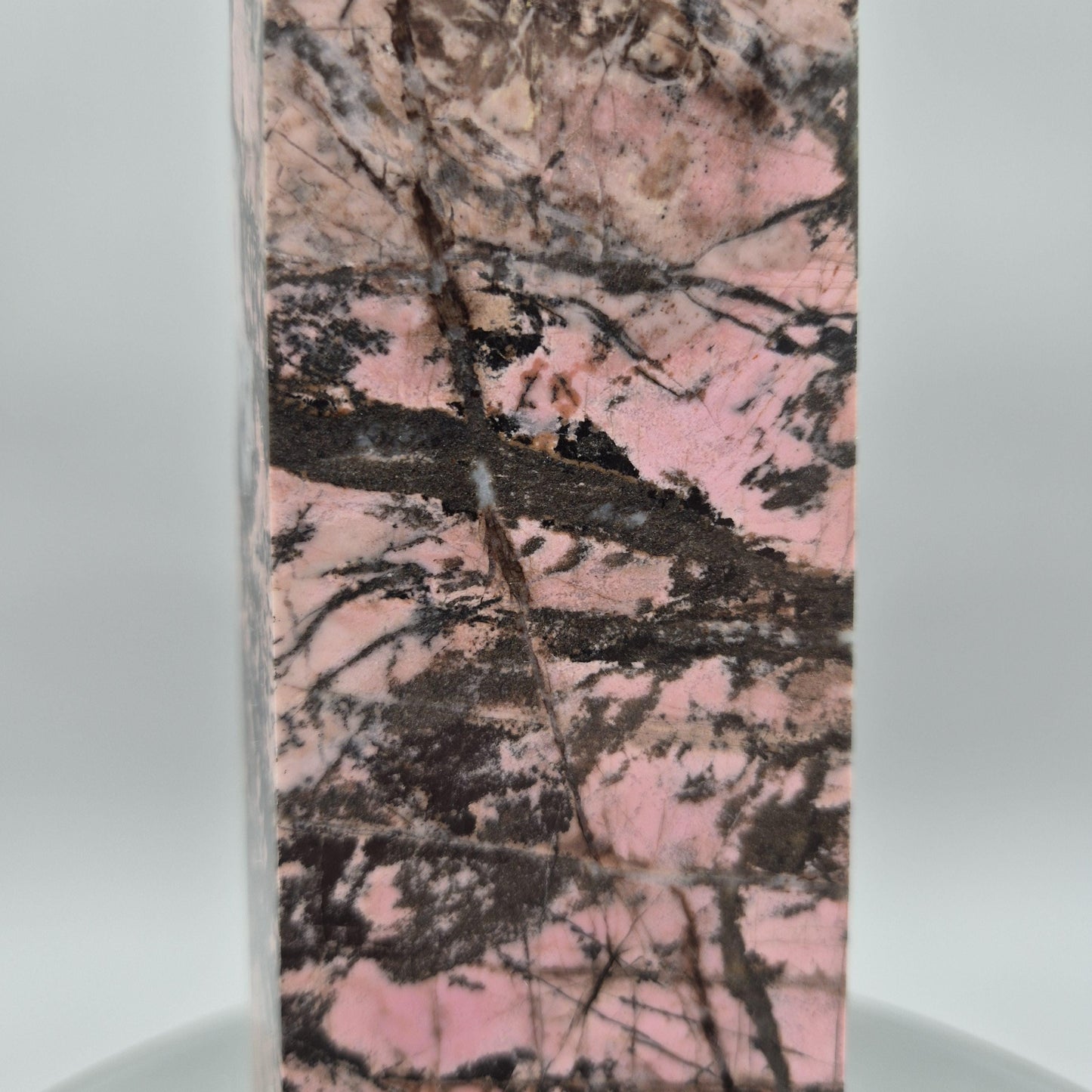 AAA+ Rhodonite Tower – 12 x 3in, 6.31 lbs – Natural Polished Crystal Healing Stone Crystal Hoarder