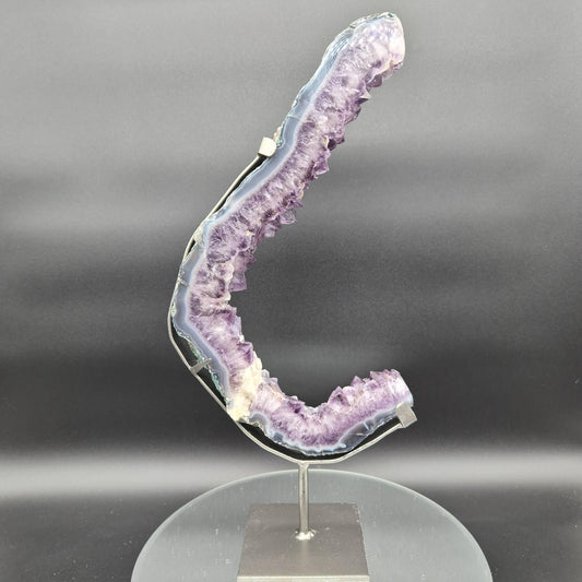 AAA+ Amethyst Half Portal with Sugar Amethyst UV Reactive Calcite Brazil 4.7 lbs 17x8x1.5 Statement Crystal Crystal Hoarder