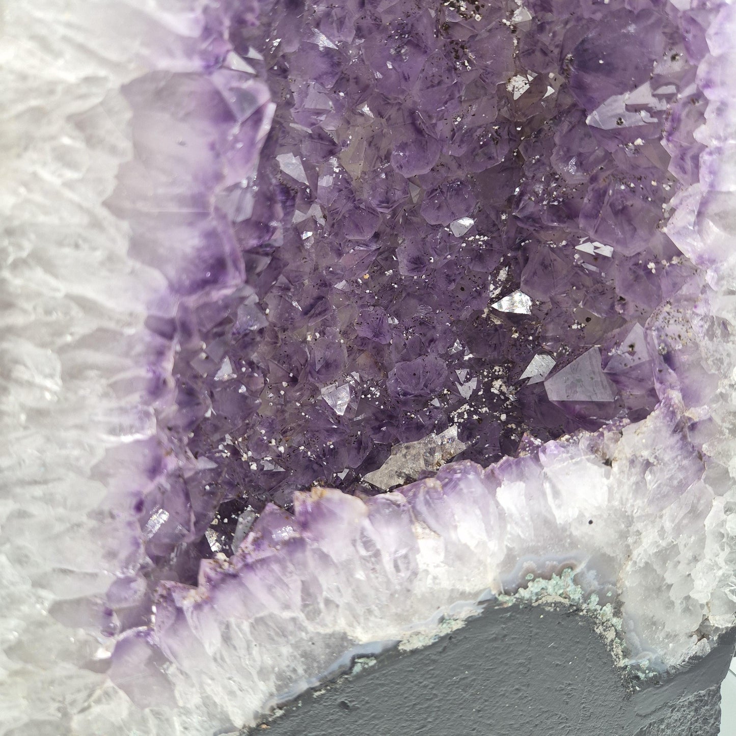 Fully Polished Dark Amethyst Cathedral with Calcite - Brazil | 21.95 lbs | 15.5in Tall Crystal Hoarder