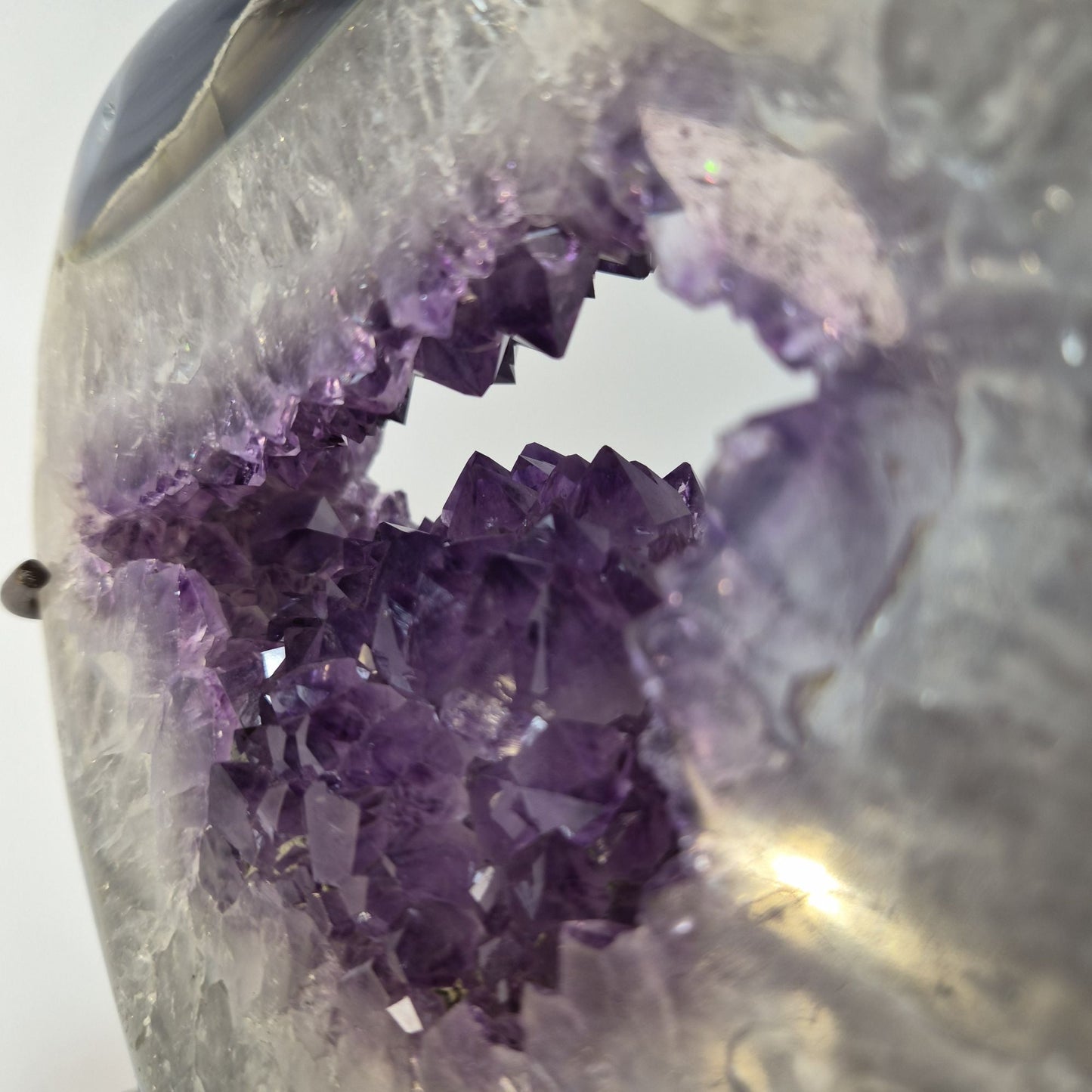 Amethyst Heart with Blue Banded Crystal Hoarder