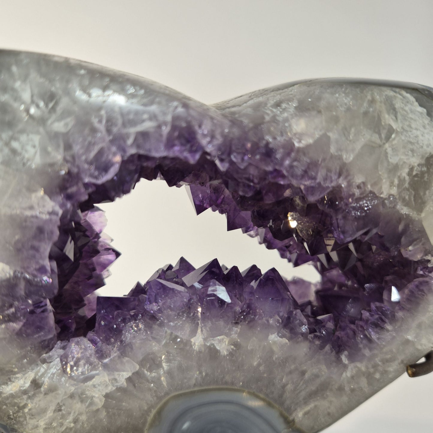 Amethyst Heart with Blue Banded Crystal Hoarder
